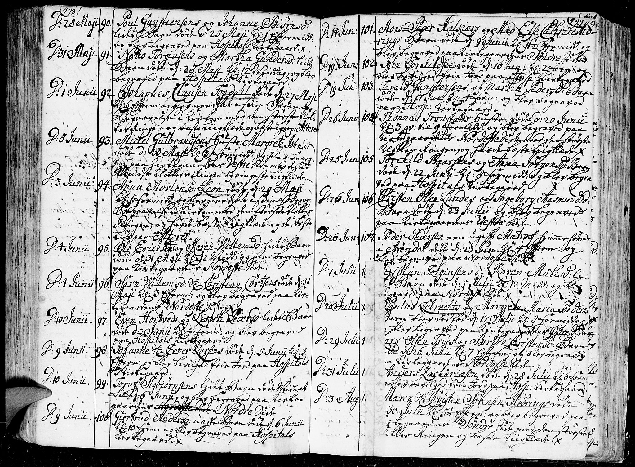 Kristiansand domprosti, AV/SAK-1112-0006/F/Fa/L0001: Parish register (official) no. A 1, 1734-1793, p. 498-499