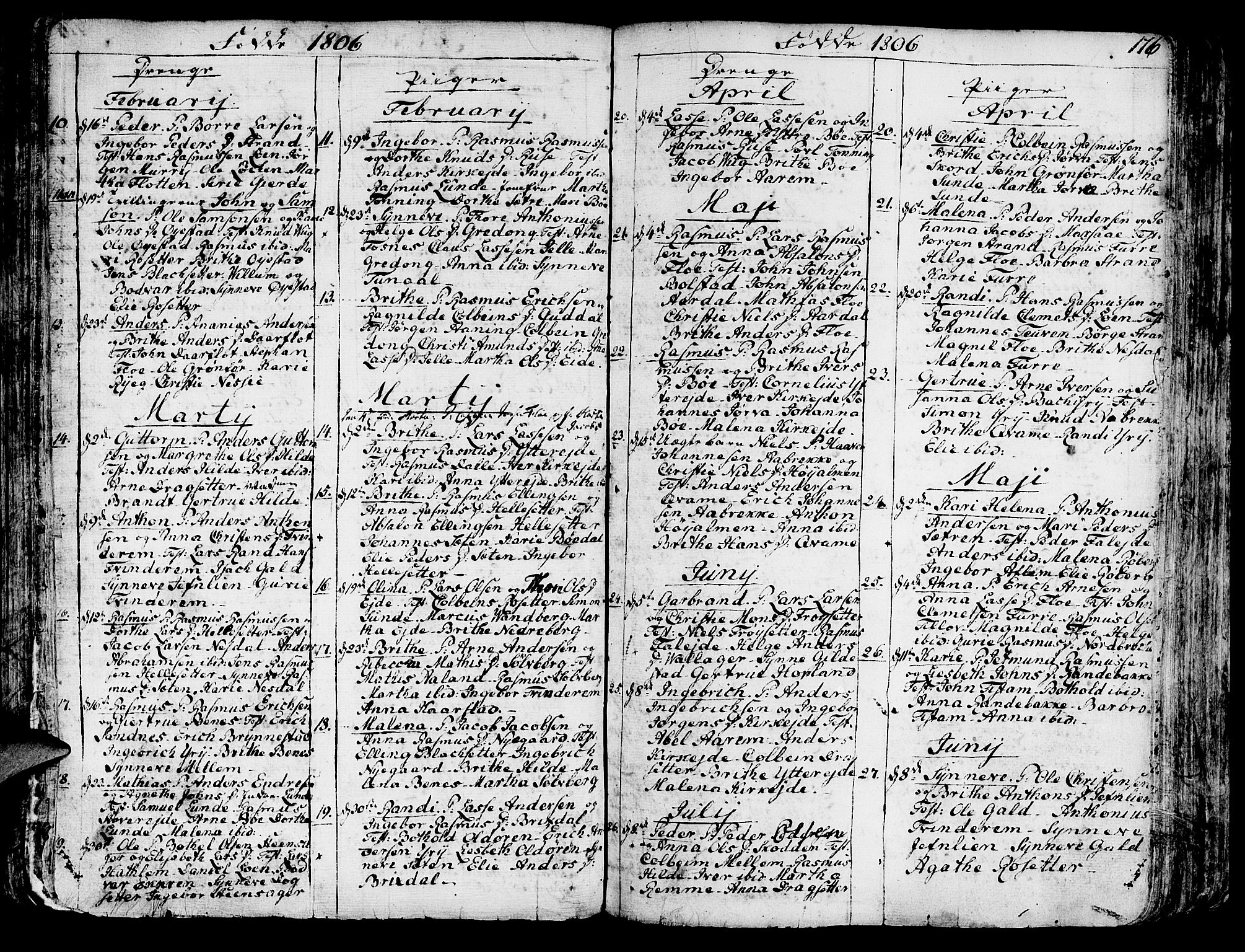 Innvik sokneprestembete, SAB/A-80501: Parish register (official) no. A 1, 1750-1816, p. 176
