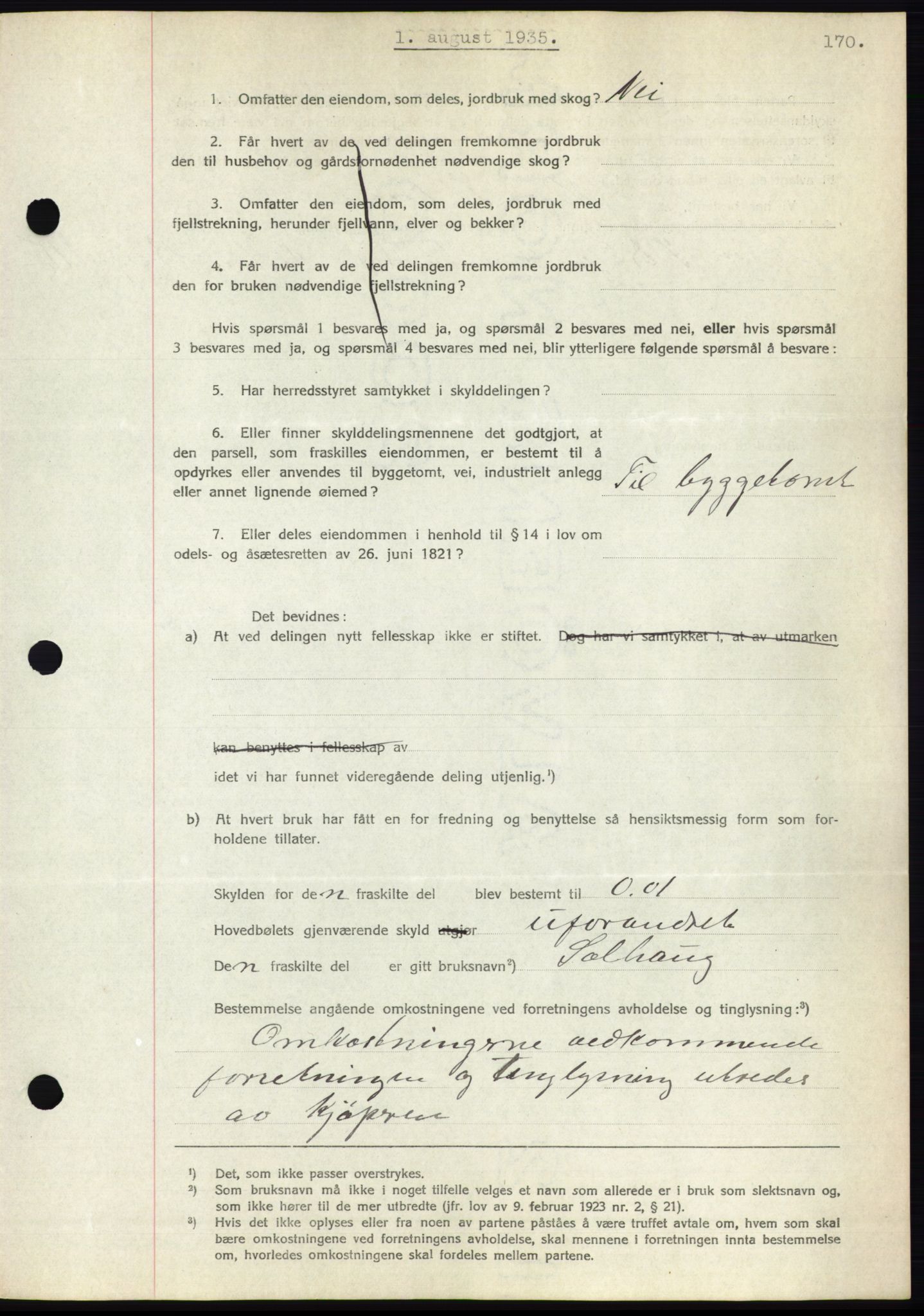 Romsdal sorenskriveri, AV/SAT-A-4149/1/2/2C/L0067: Mortgage book no. 61, 1935-1935, Deed date: 01.08.1935