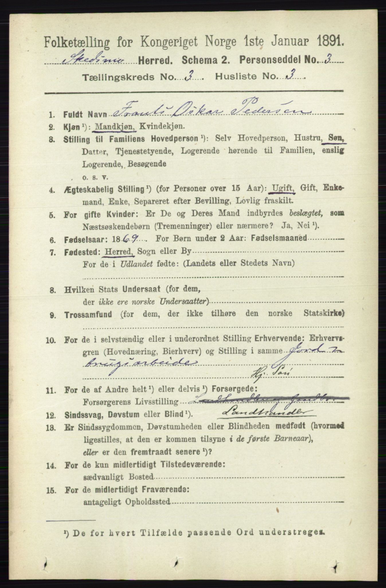 RA, 1891 census for 0231 Skedsmo, 1891, p. 1321