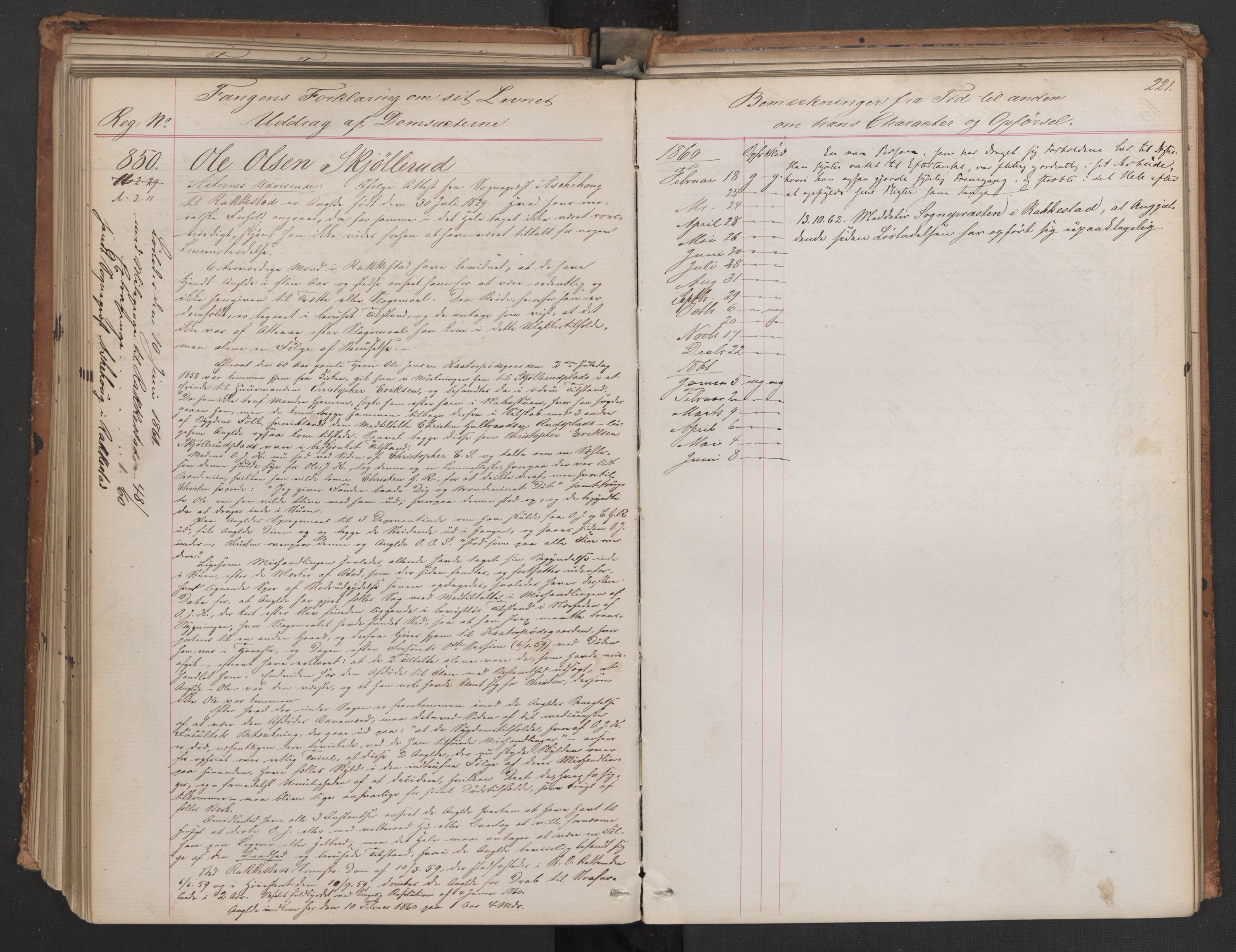 Botsfengslet, AV/RA-S-1539/D/Db/Dbb/L0006: 614b - 994b, 1858-1860, p. 221