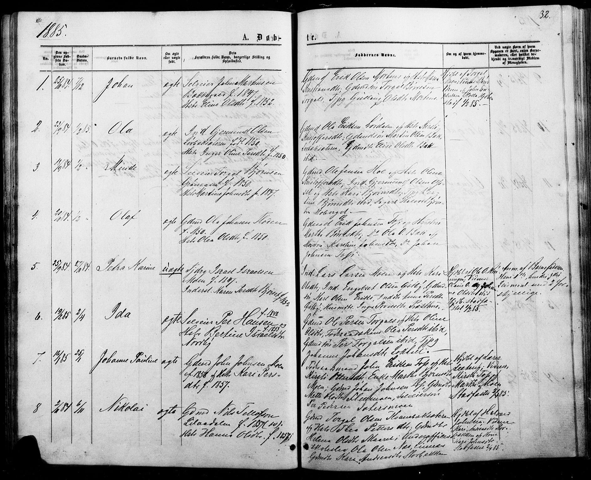 Trysil prestekontor, AV/SAH-PREST-046/H/Ha/Haa/L0010: Parish register (official) no. 10, 1872-1895, p. 32