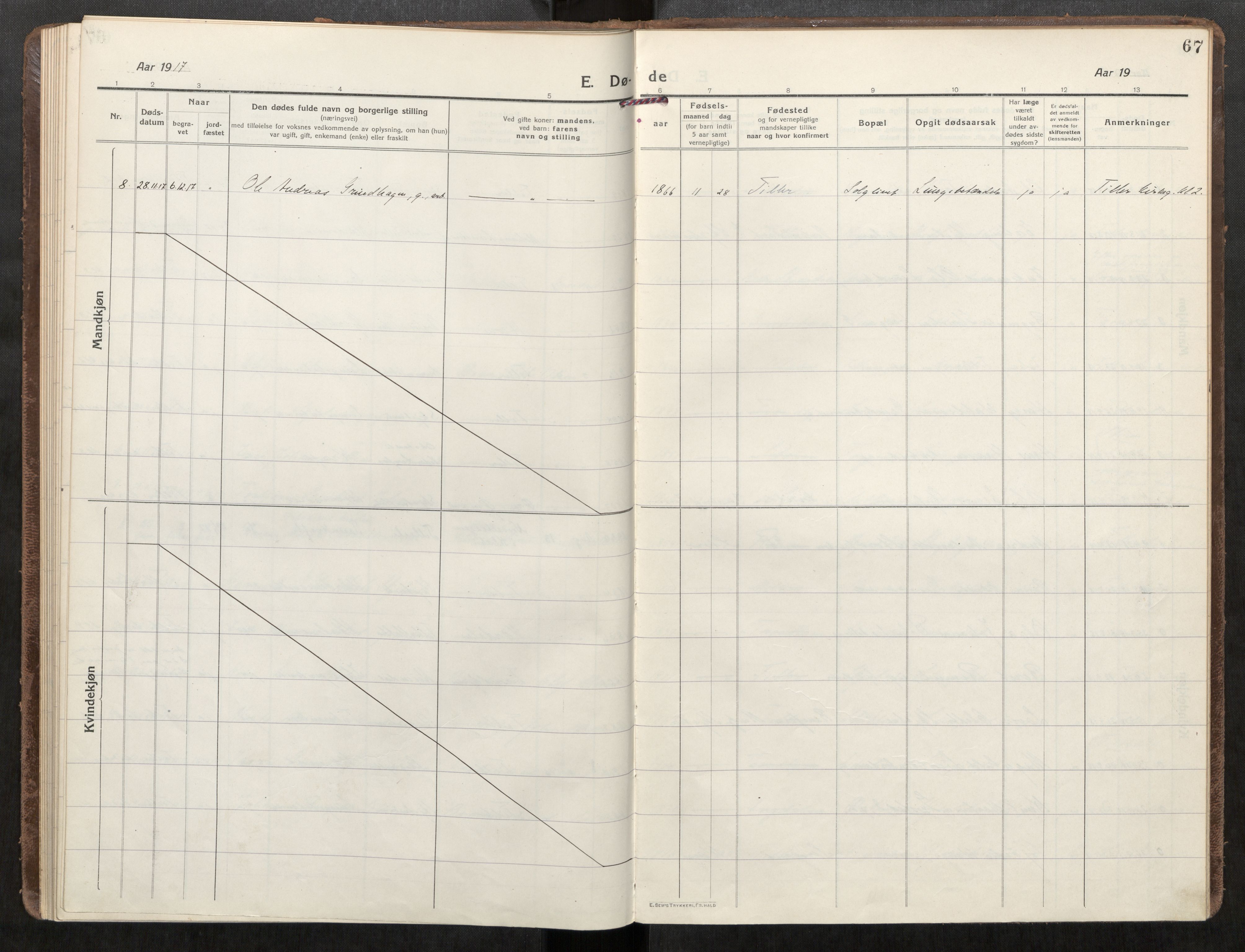 Klæbu sokneprestkontor, SAT/A-1112: Parish register (official) no. 3, 1917-1924, p. 67
