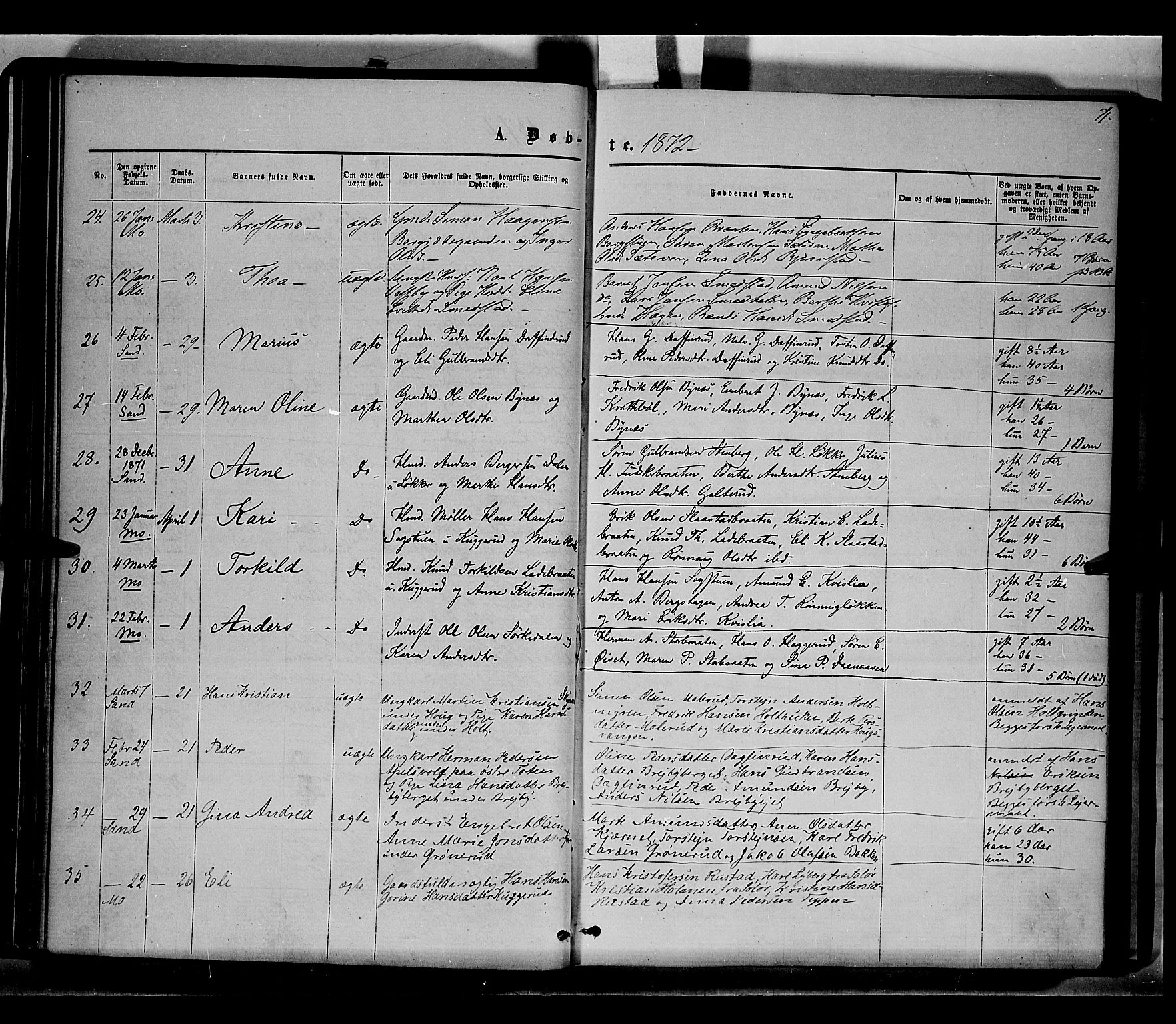 Nord-Odal prestekontor, AV/SAH-PREST-032/H/Ha/Haa/L0004: Parish register (official) no. 4, 1866-1873, p. 71