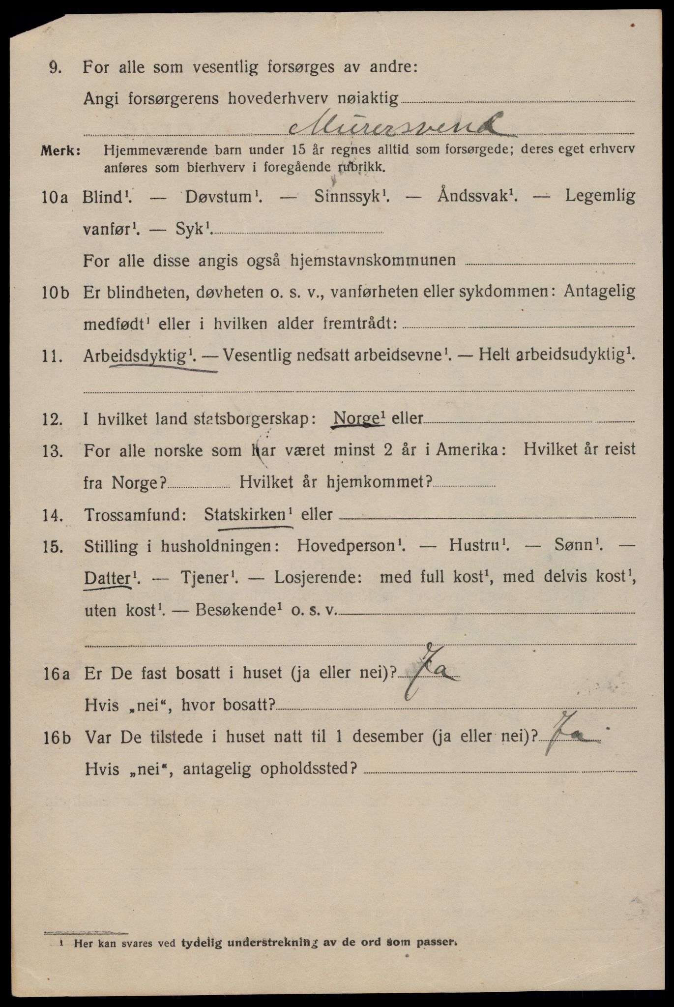 SAST, 1920 census for Stavanger, 1920, p. 118599