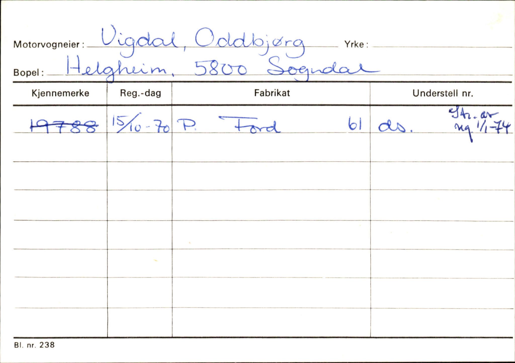 Statens vegvesen, Sogn og Fjordane vegkontor, AV/SAB-A-5301/4/F/L0125: Eigarregister Sogndal V-Å. Aurland A-Å. Fjaler A-N, 1945-1975, p. 84