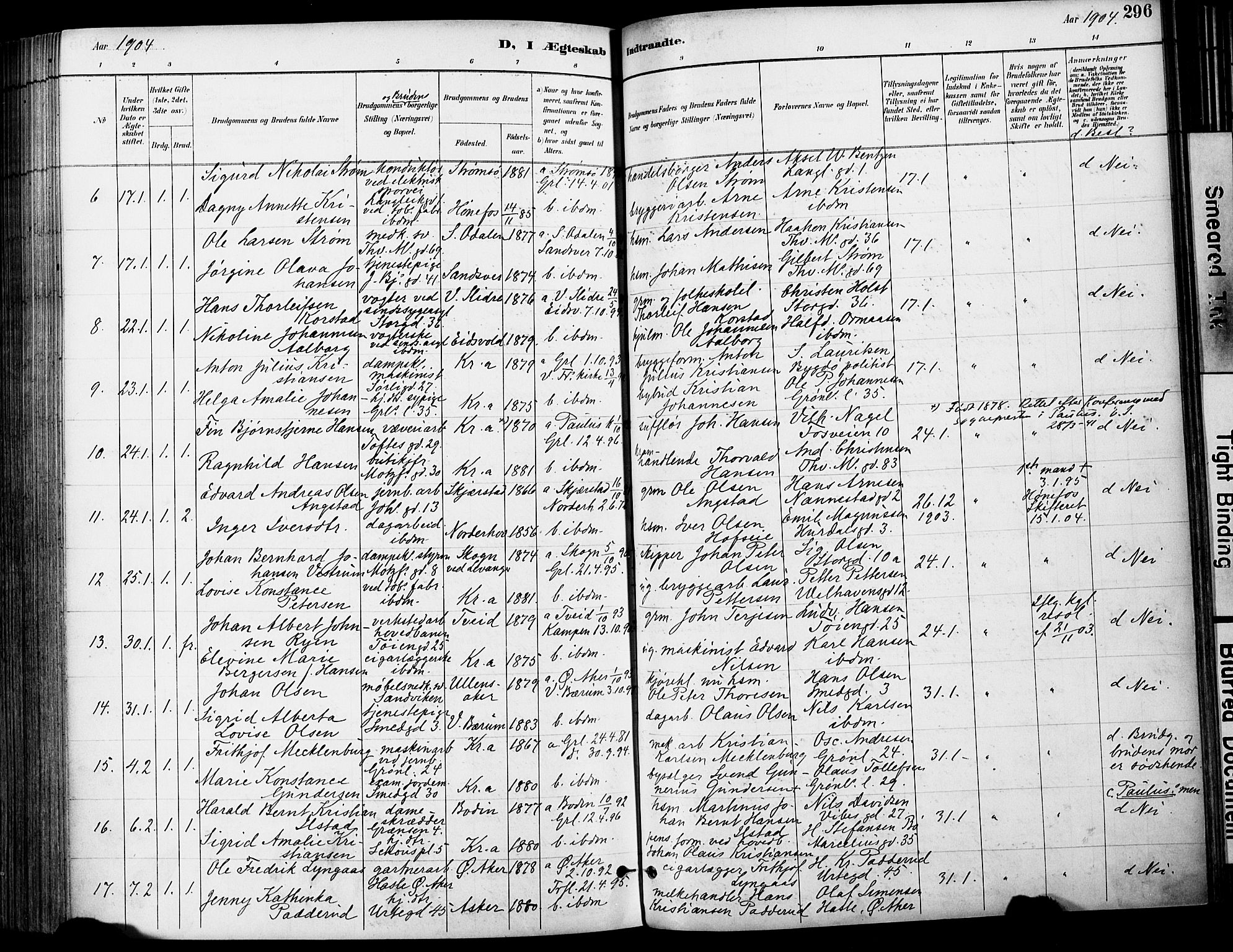 Grønland prestekontor Kirkebøker, AV/SAO-A-10848/F/Fa/L0013: Parish register (official) no. 13, 1887-1906, p. 296