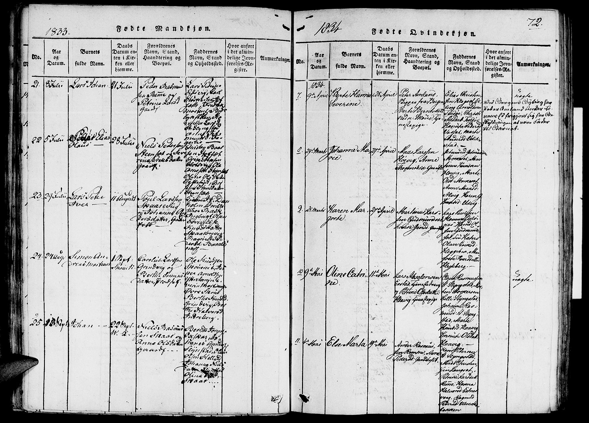 Ministerialprotokoller, klokkerbøker og fødselsregistre - Møre og Romsdal, SAT/A-1454/524/L0351: Parish register (official) no. 524A03, 1816-1838, p. 72