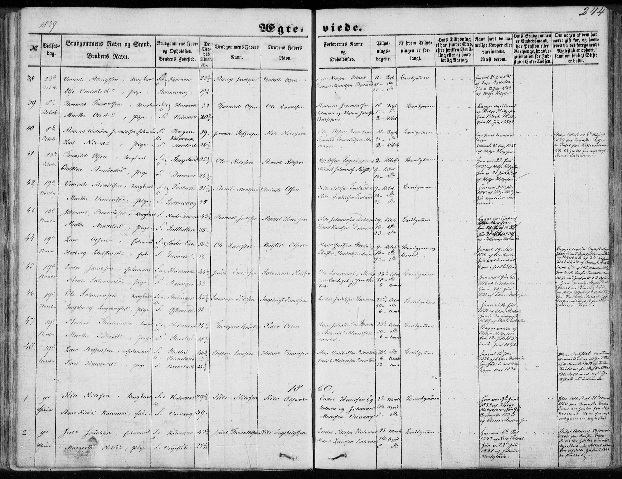 Sund sokneprestembete, SAB/A-99930: Parish register (official) no. A 14, 1850-1866, p. 244