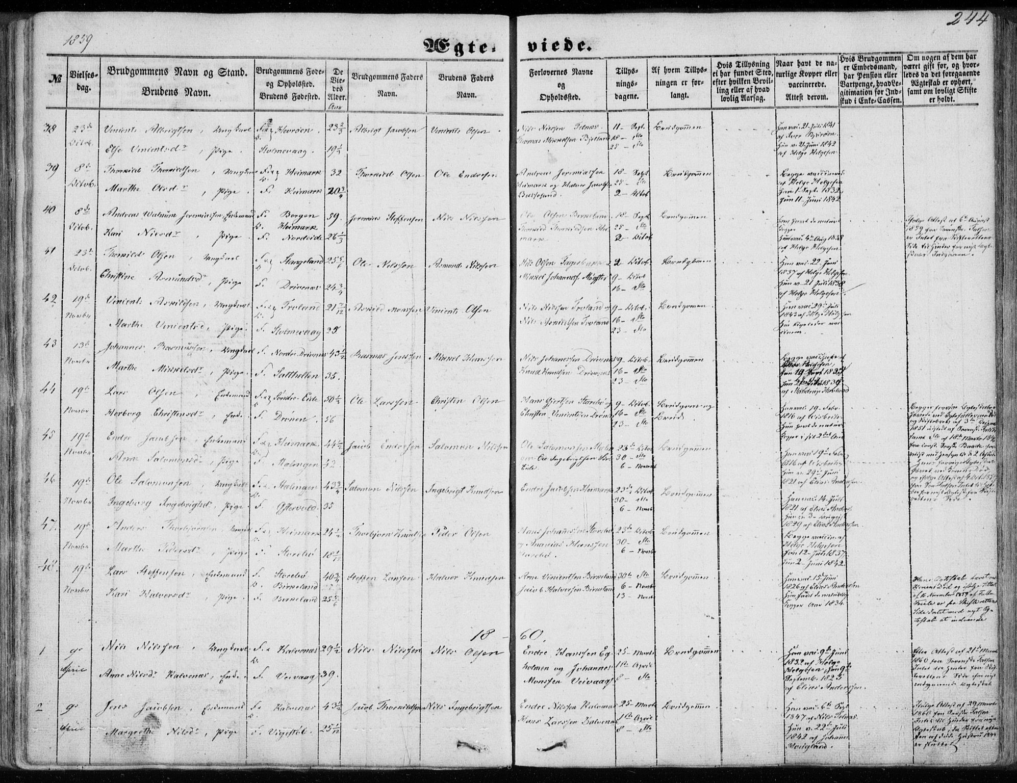 Sund sokneprestembete, AV/SAB-A-99930: Parish register (official) no. A 14, 1850-1866, p. 244