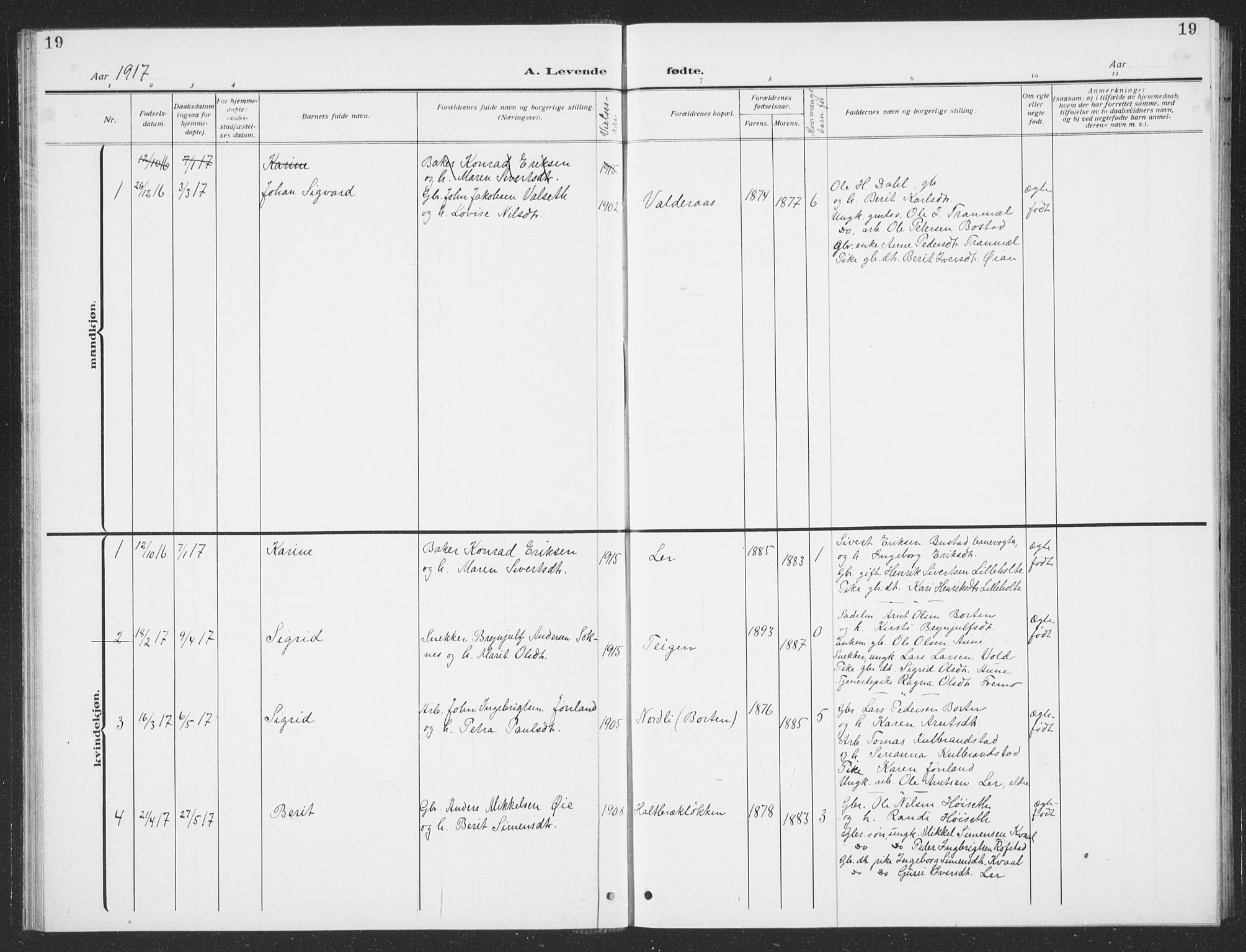 Ministerialprotokoller, klokkerbøker og fødselsregistre - Sør-Trøndelag, AV/SAT-A-1456/693/L1124: Parish register (copy) no. 693C05, 1911-1941, p. 19