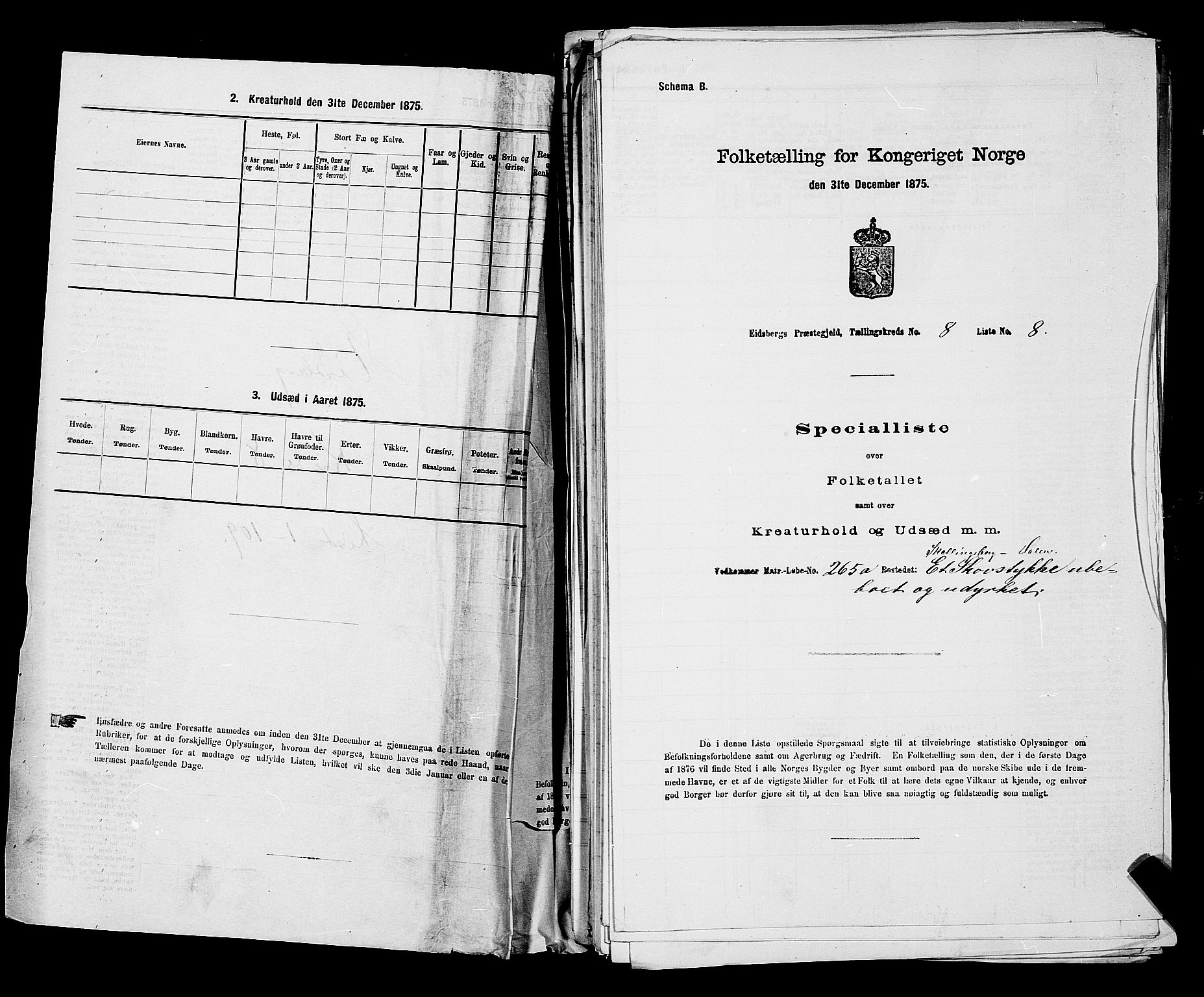 RA, 1875 census for 0125P Eidsberg, 1875, p. 1625