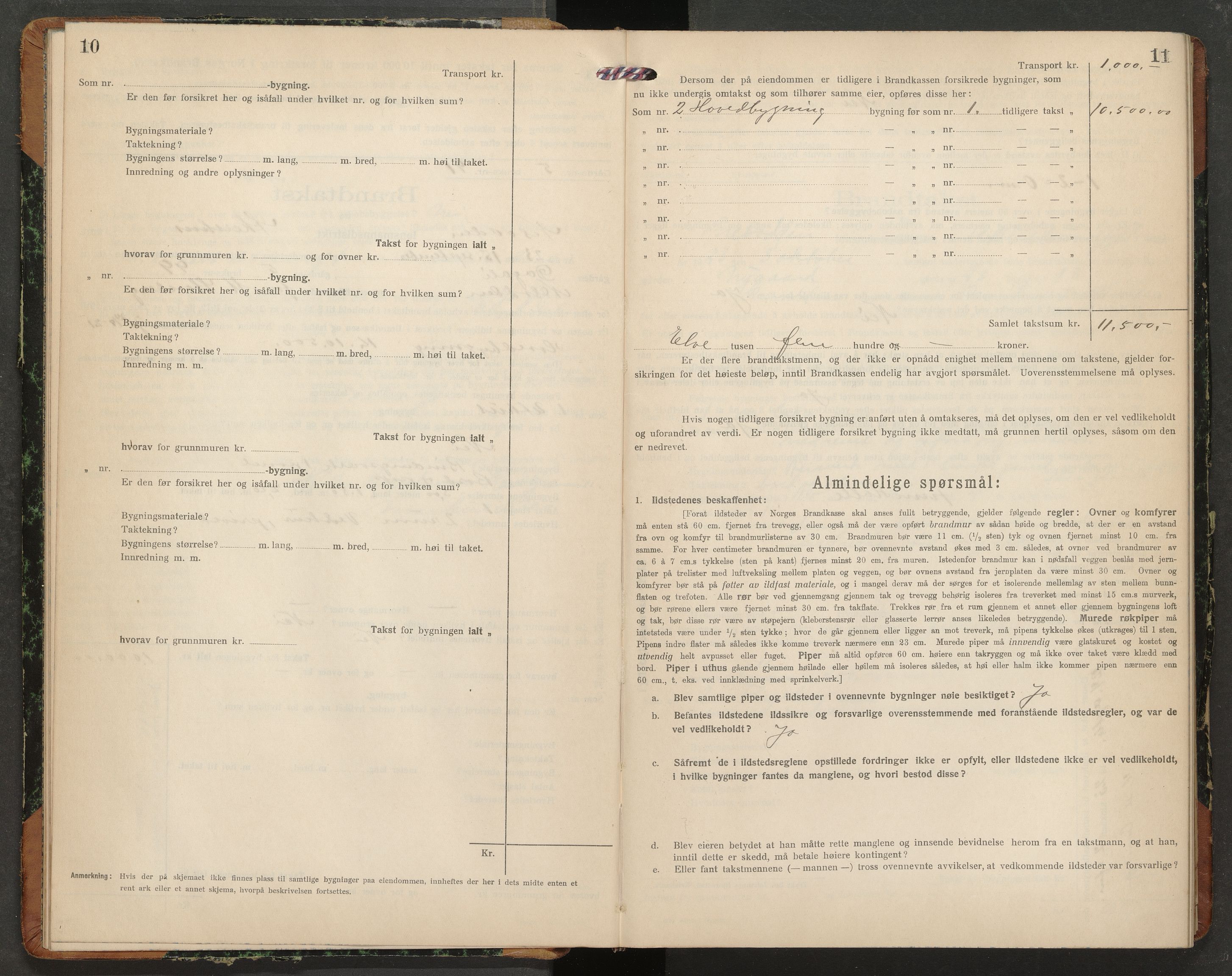 Norges brannkasse, branntakster Nesodden, AV/SAO-A-11393/F/Fb/L0005: Branntakstprotokoll, 1923-1932