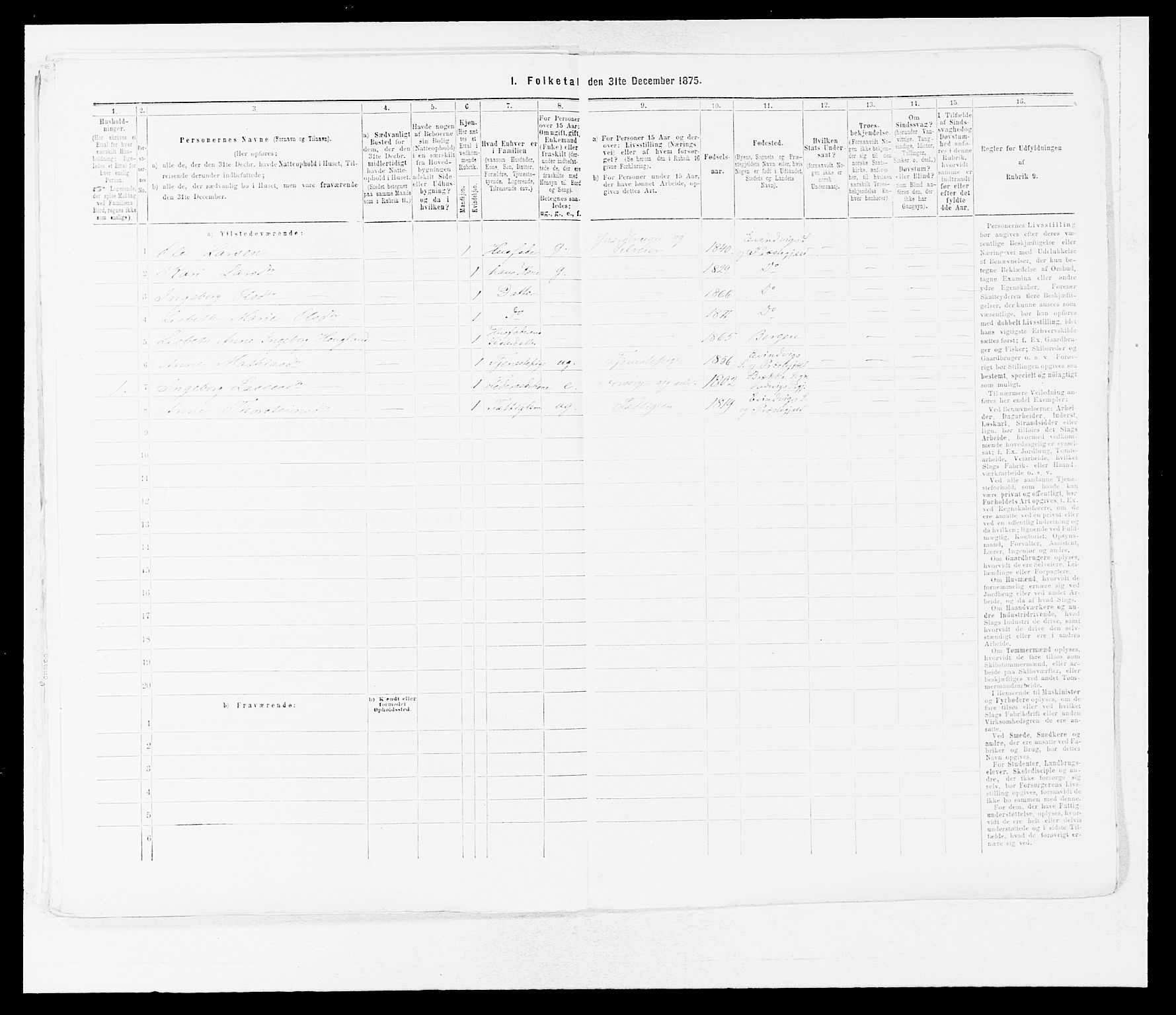 SAB, 1875 census for 1411P Eivindvik, 1875, p. 113