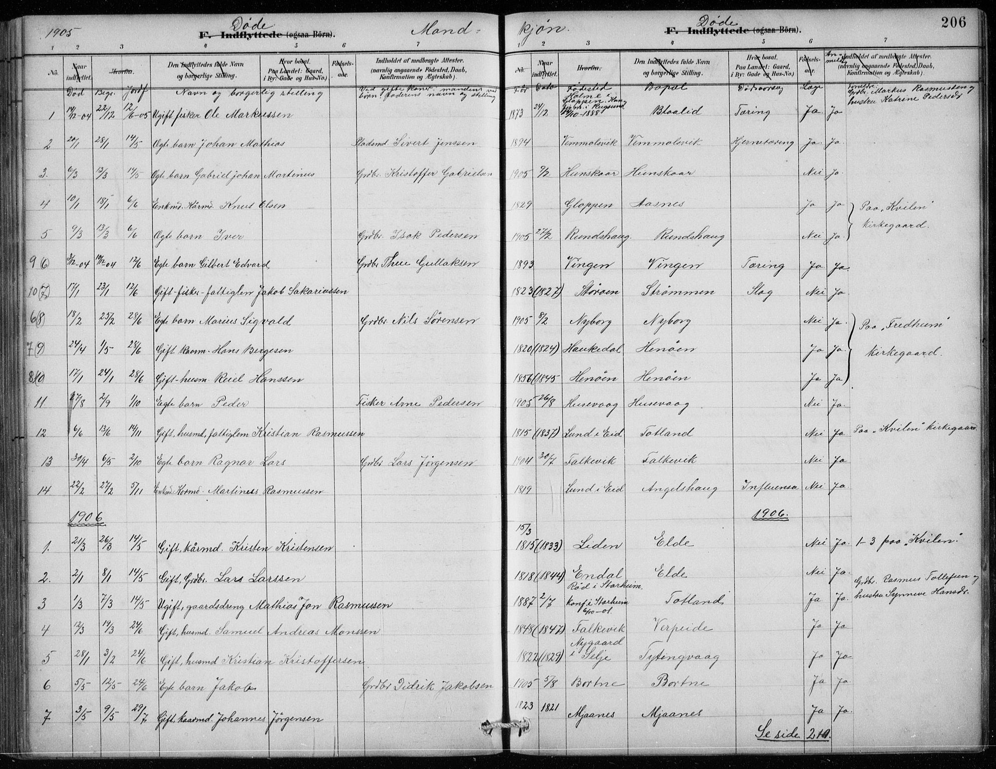 Davik sokneprestembete, AV/SAB-A-79701/H/Hab/Habc/L0002: Parish register (copy) no. C 2, 1889-1906, p. 206