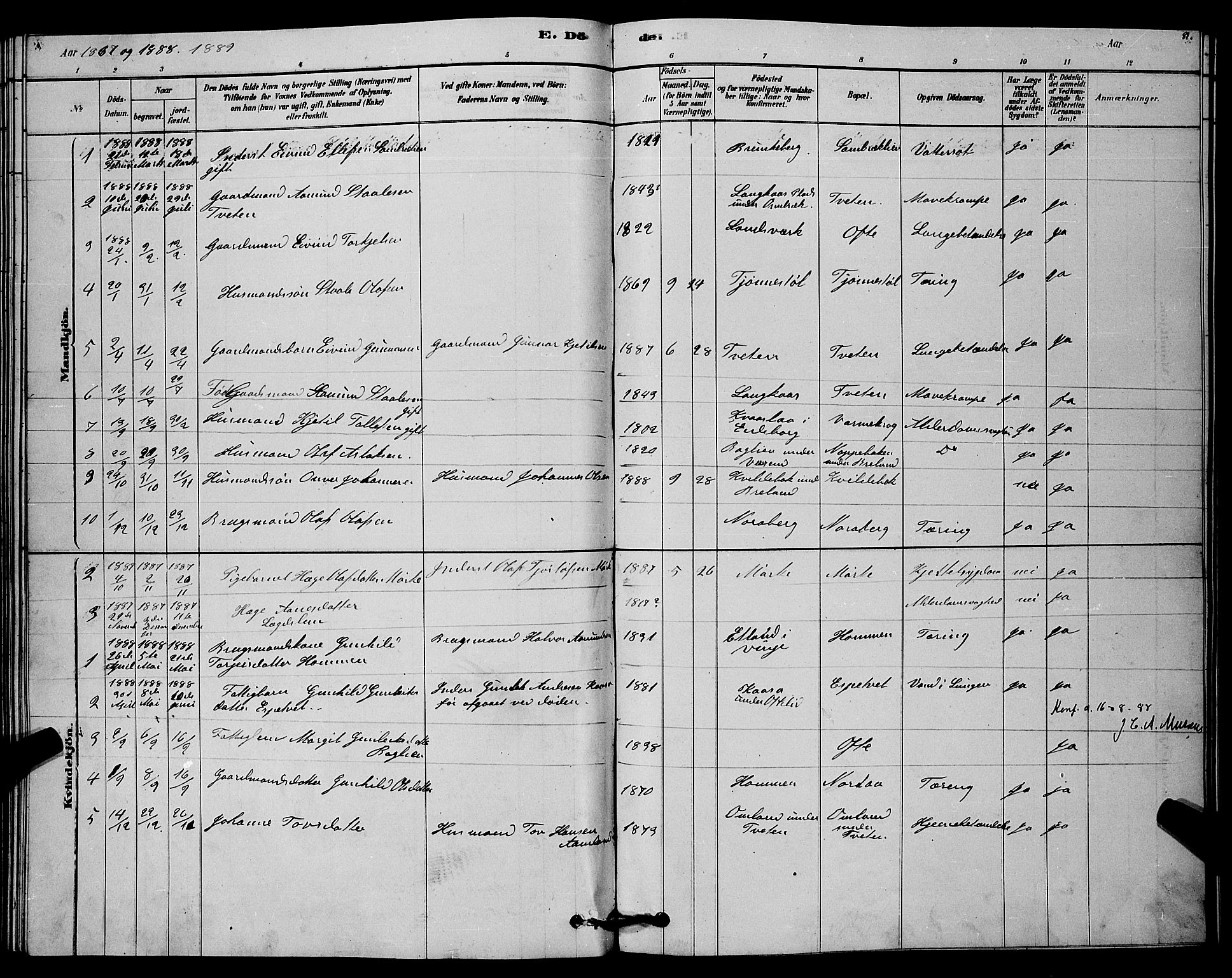 Lårdal kirkebøker, SAKO/A-284/G/Gc/L0003: Parish register (copy) no. III 3, 1878-1890, p. 81