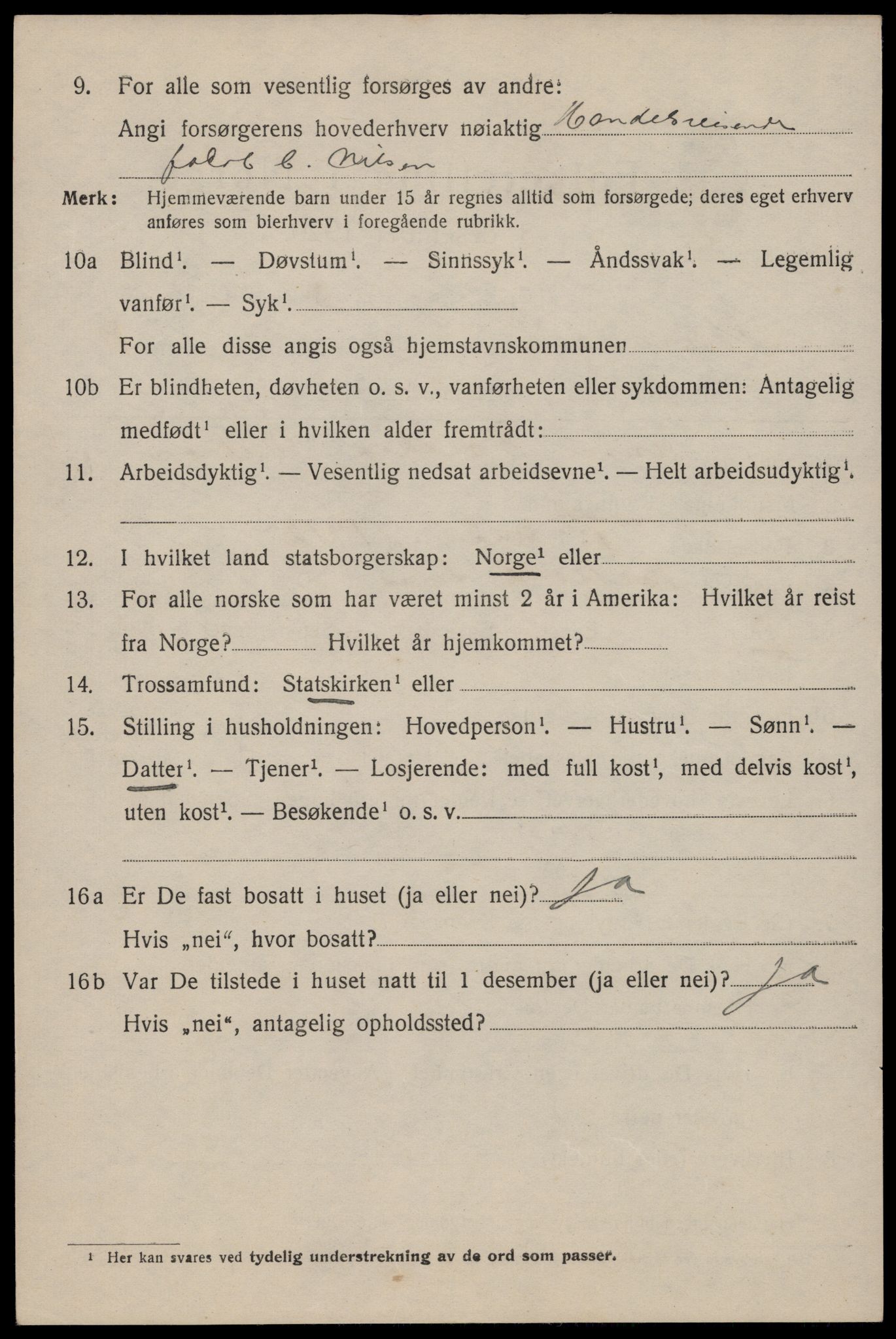 SAST, 1920 census for Stavanger, 1920, p. 86853