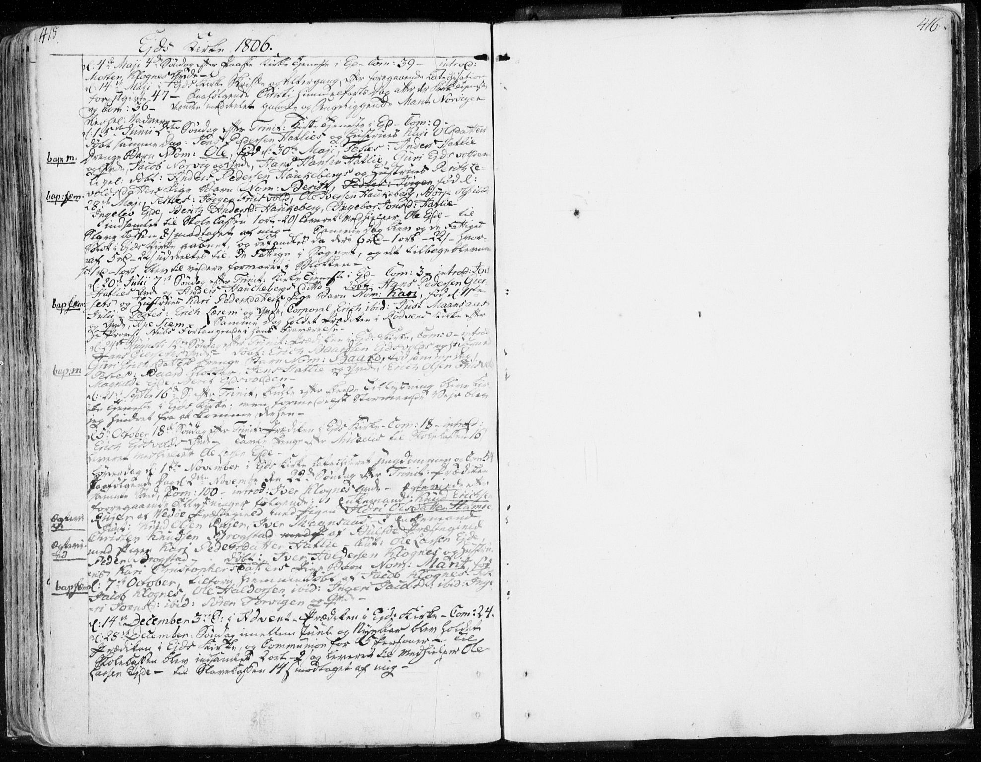 Ministerialprotokoller, klokkerbøker og fødselsregistre - Møre og Romsdal, AV/SAT-A-1454/544/L0569: Parish register (official) no. 544A02, 1764-1806, p. 415-416