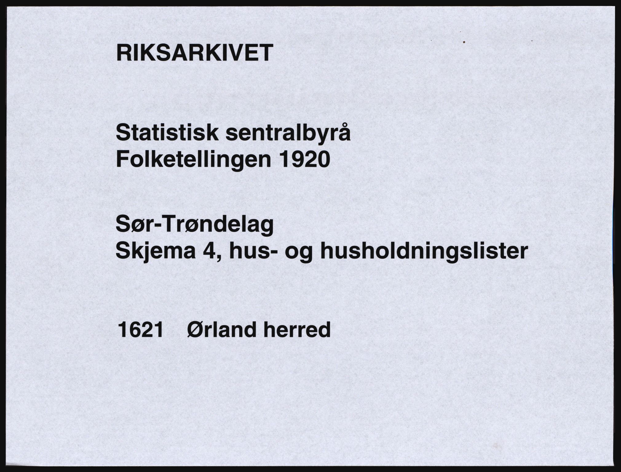 SAT, 1920 census for Ørland, 1920, p. 37