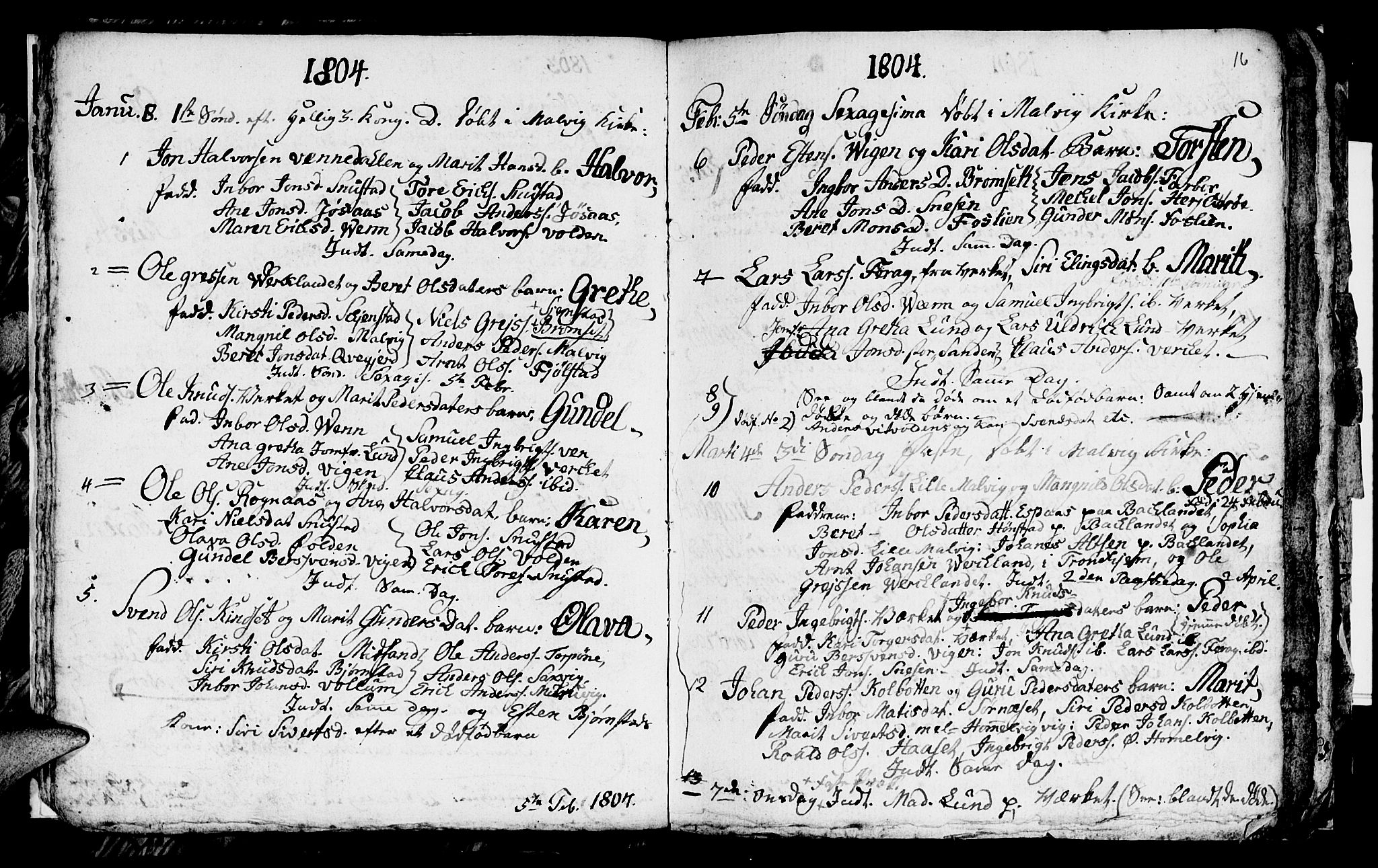 Ministerialprotokoller, klokkerbøker og fødselsregistre - Sør-Trøndelag, SAT/A-1456/616/L0419: Parish register (copy) no. 616C02, 1797-1816, p. 16