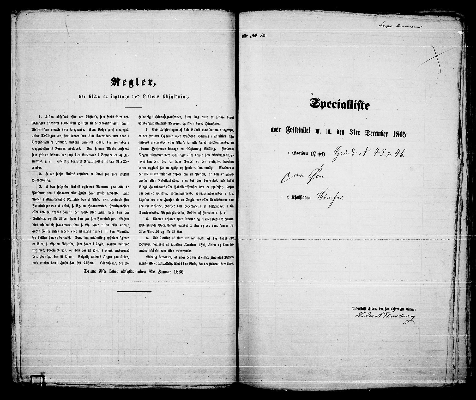 RA, 1865 census for Norderhov/Hønefoss, 1865, p. 122