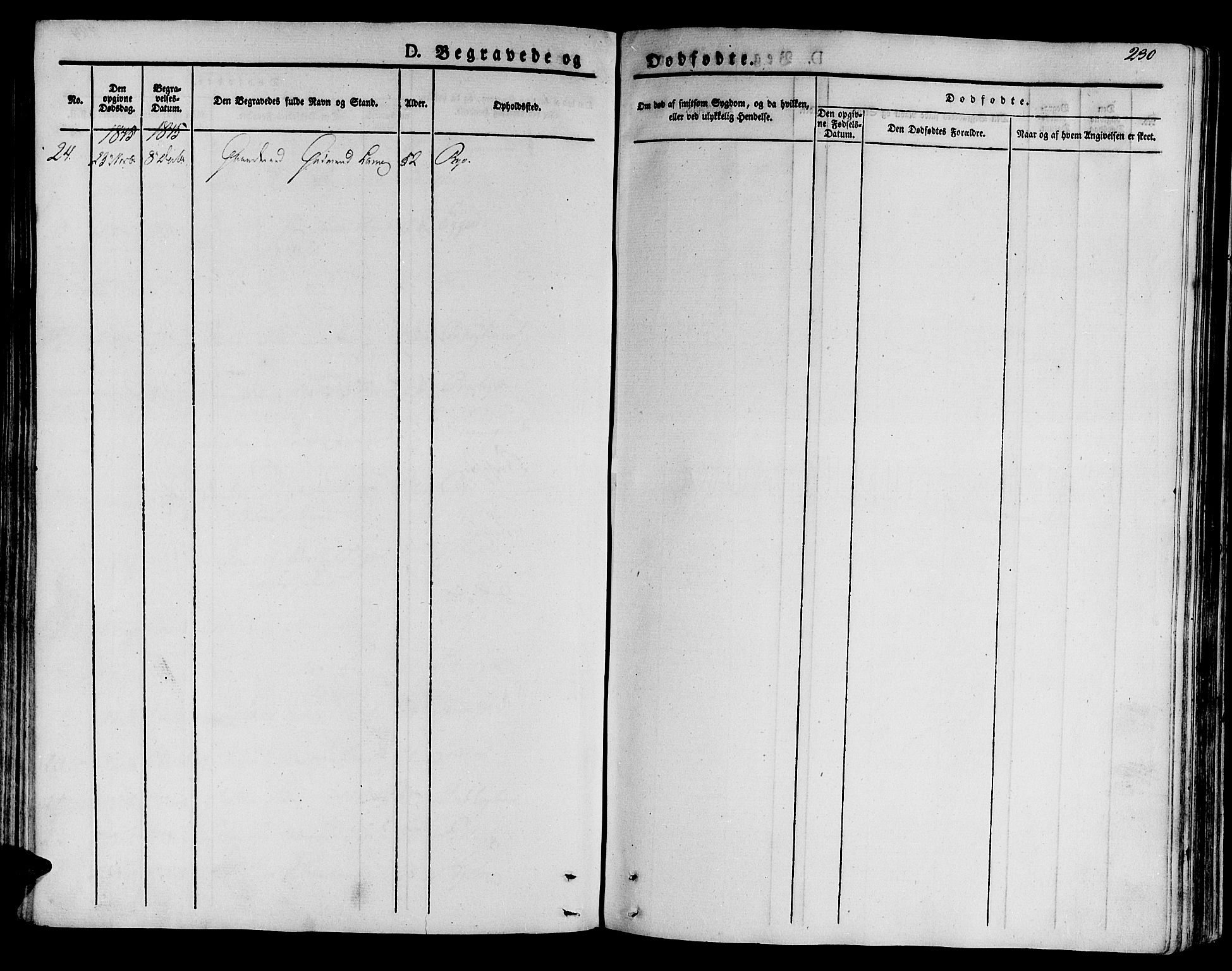 Ministerialprotokoller, klokkerbøker og fødselsregistre - Sør-Trøndelag, AV/SAT-A-1456/612/L0374: Parish register (official) no. 612A07 /1, 1829-1845, p. 230