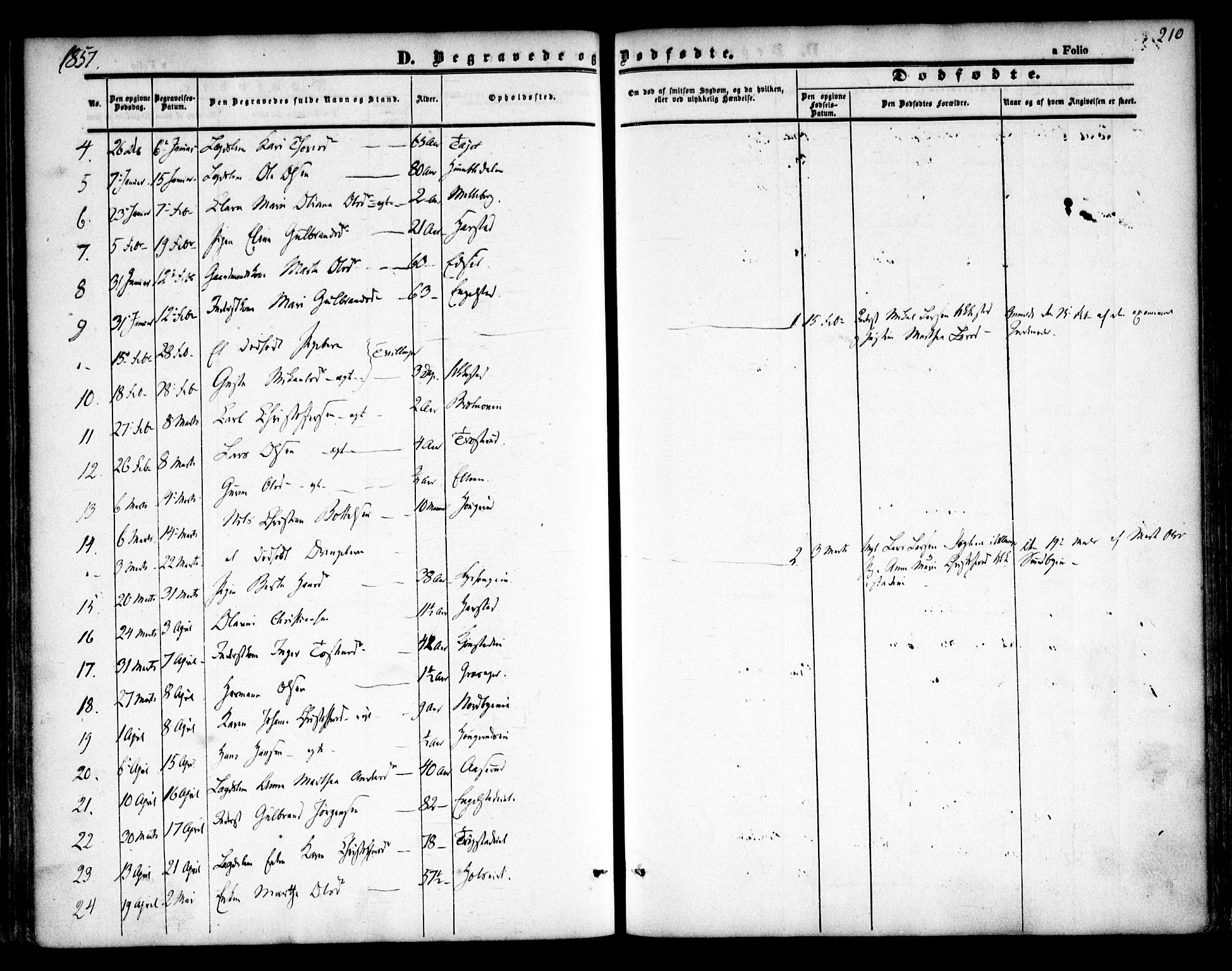 Nannestad prestekontor Kirkebøker, AV/SAO-A-10414a/F/Fa/L0011: Parish register (official) no. I 11, 1850-1859, p. 210