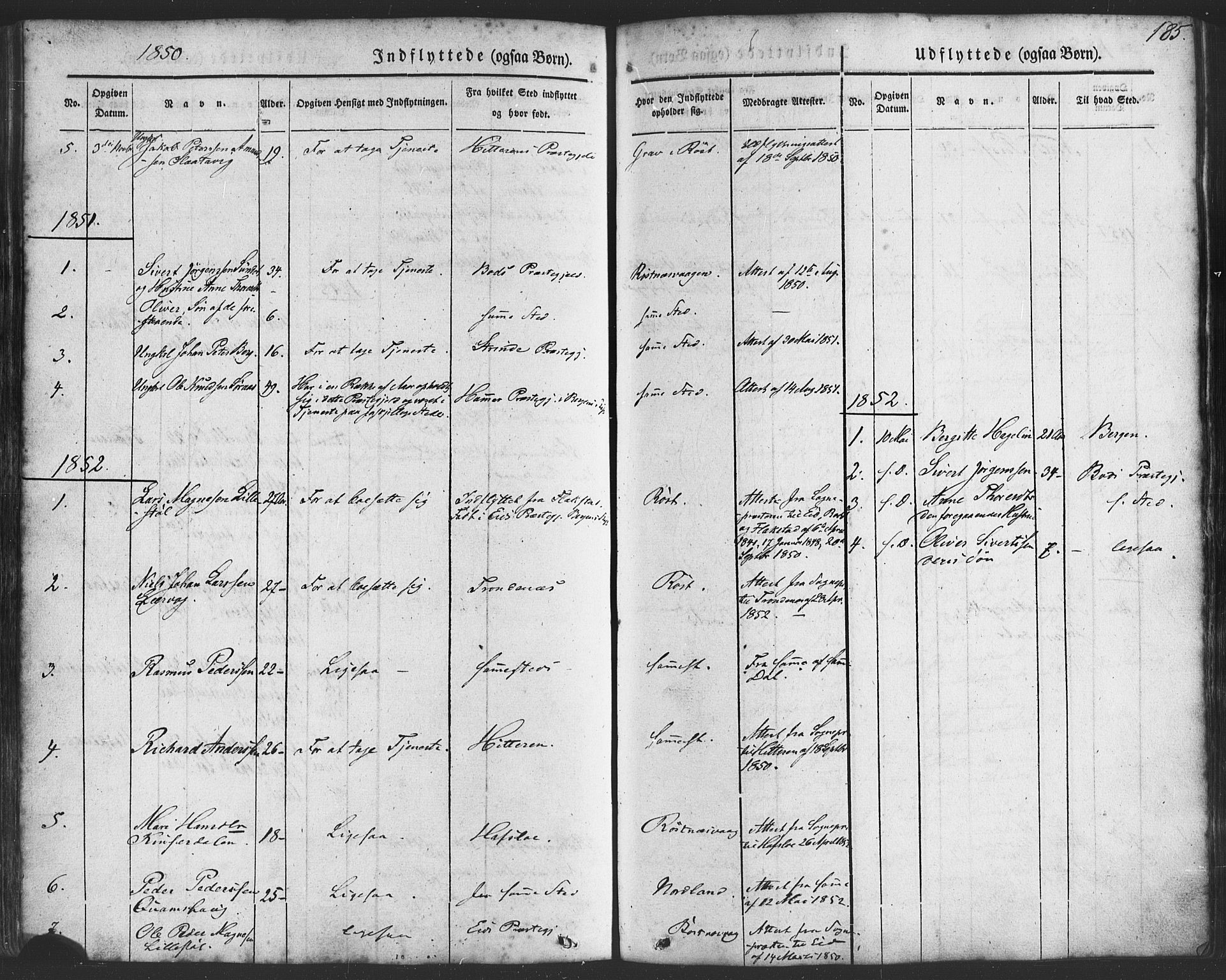 Ministerialprotokoller, klokkerbøker og fødselsregistre - Nordland, AV/SAT-A-1459/807/L0121: Parish register (official) no. 807A04, 1846-1879, p. 185