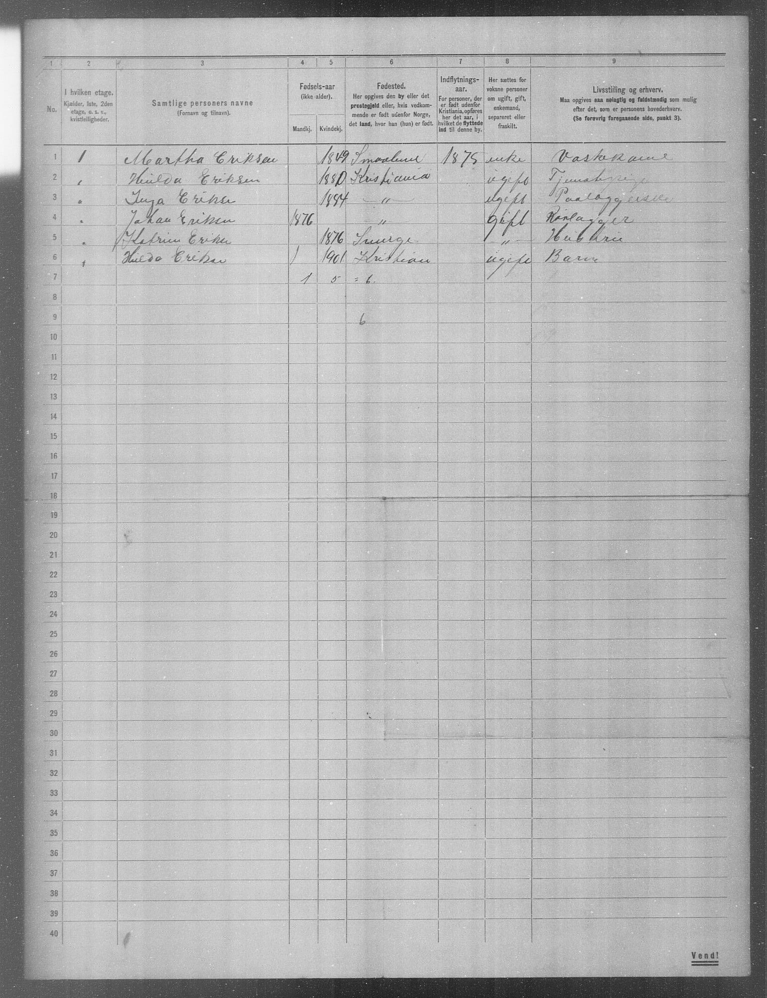 OBA, Municipal Census 1904 for Kristiania, 1904, p. 991