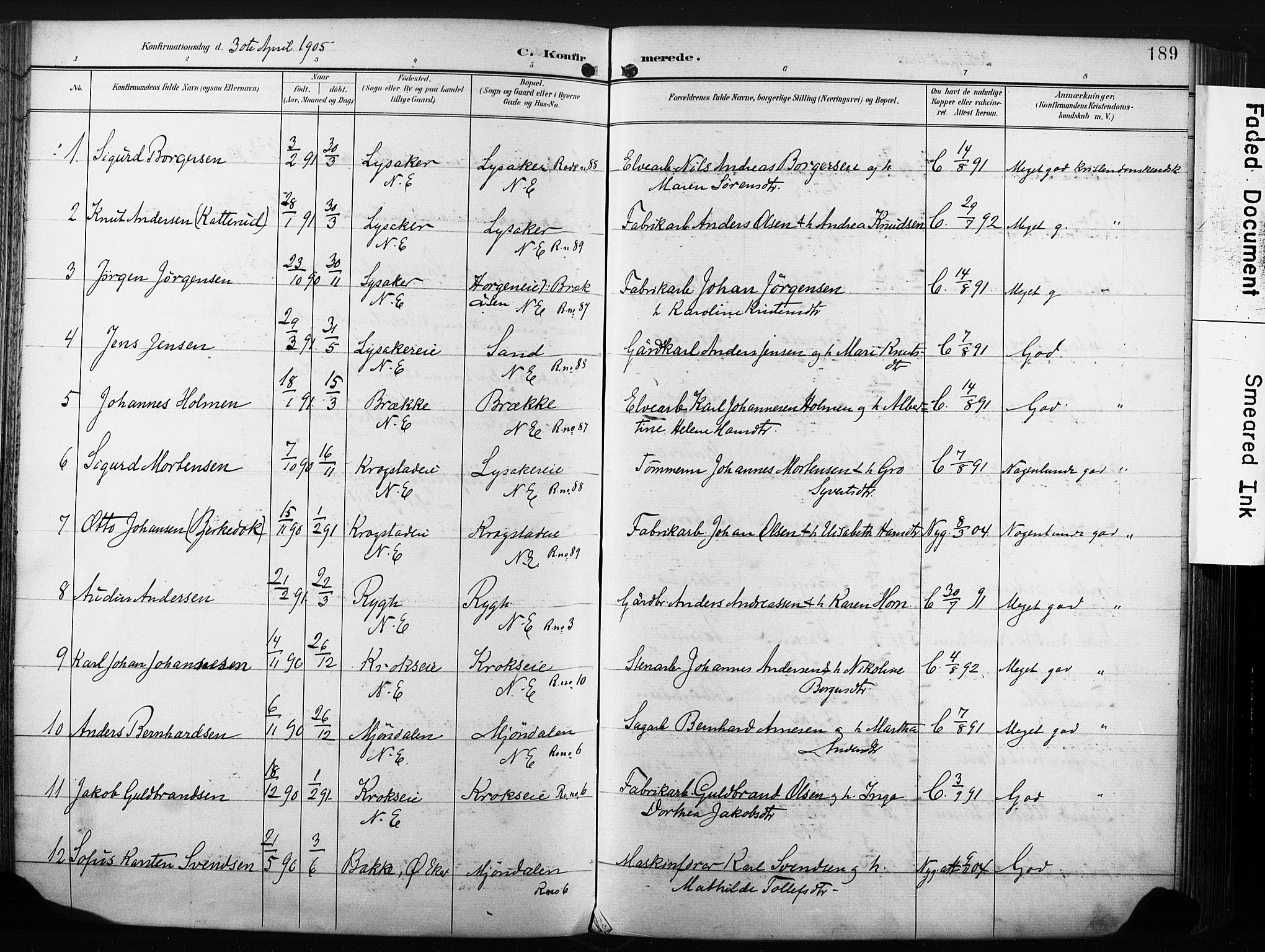 Nedre Eiker kirkebøker, AV/SAKO-A-612/F/Fa/L0005: Parish register (official) no. 5, 1898-1905, p. 189