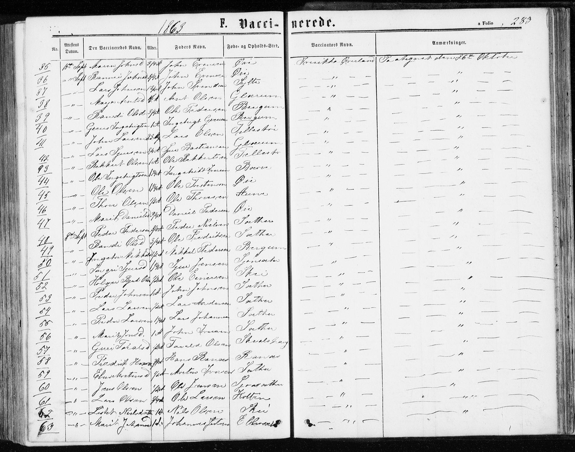 Ministerialprotokoller, klokkerbøker og fødselsregistre - Møre og Romsdal, SAT/A-1454/595/L1045: Parish register (official) no. 595A07, 1863-1873, p. 283