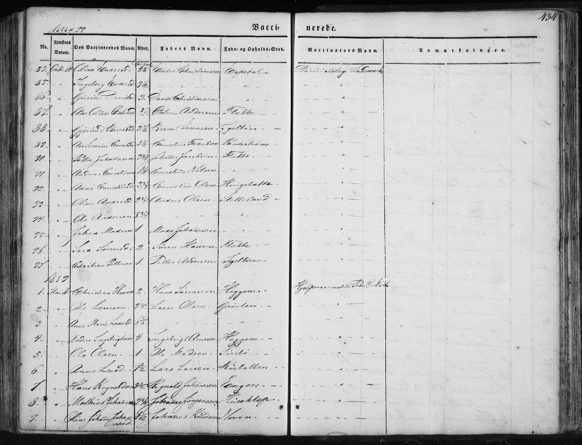 Fjaler sokneprestembete, AV/SAB-A-79801/H/Haa/Haaa/L0006: Parish register (official) no. A 6, 1835-1884, p. 434