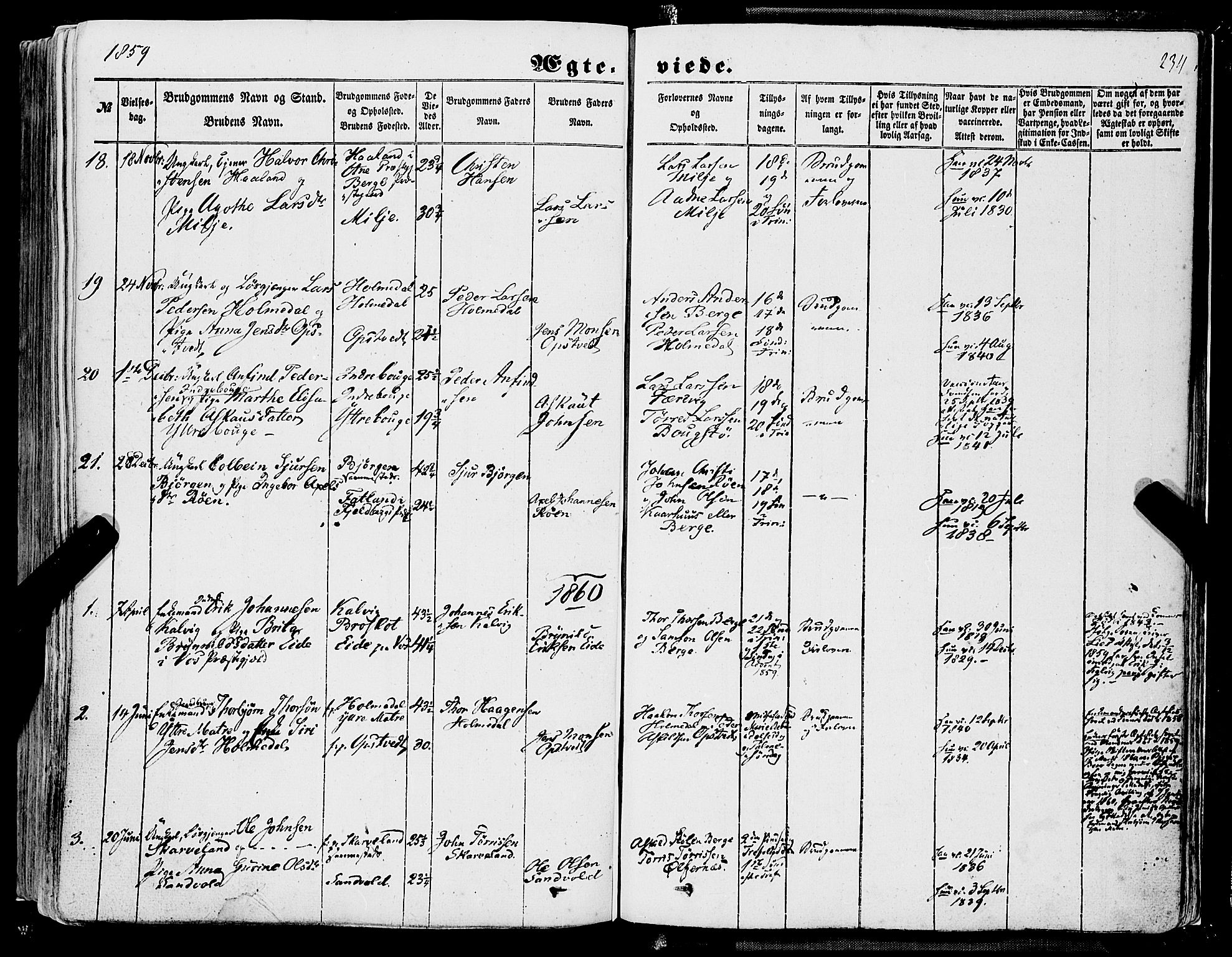 Skånevik sokneprestembete, SAB/A-77801/H/Haa: Parish register (official) no. A 5I, 1848-1869, p. 234