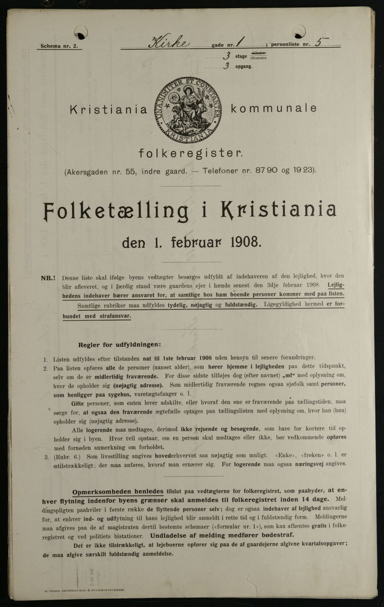 OBA, Municipal Census 1908 for Kristiania, 1908, p. 44501