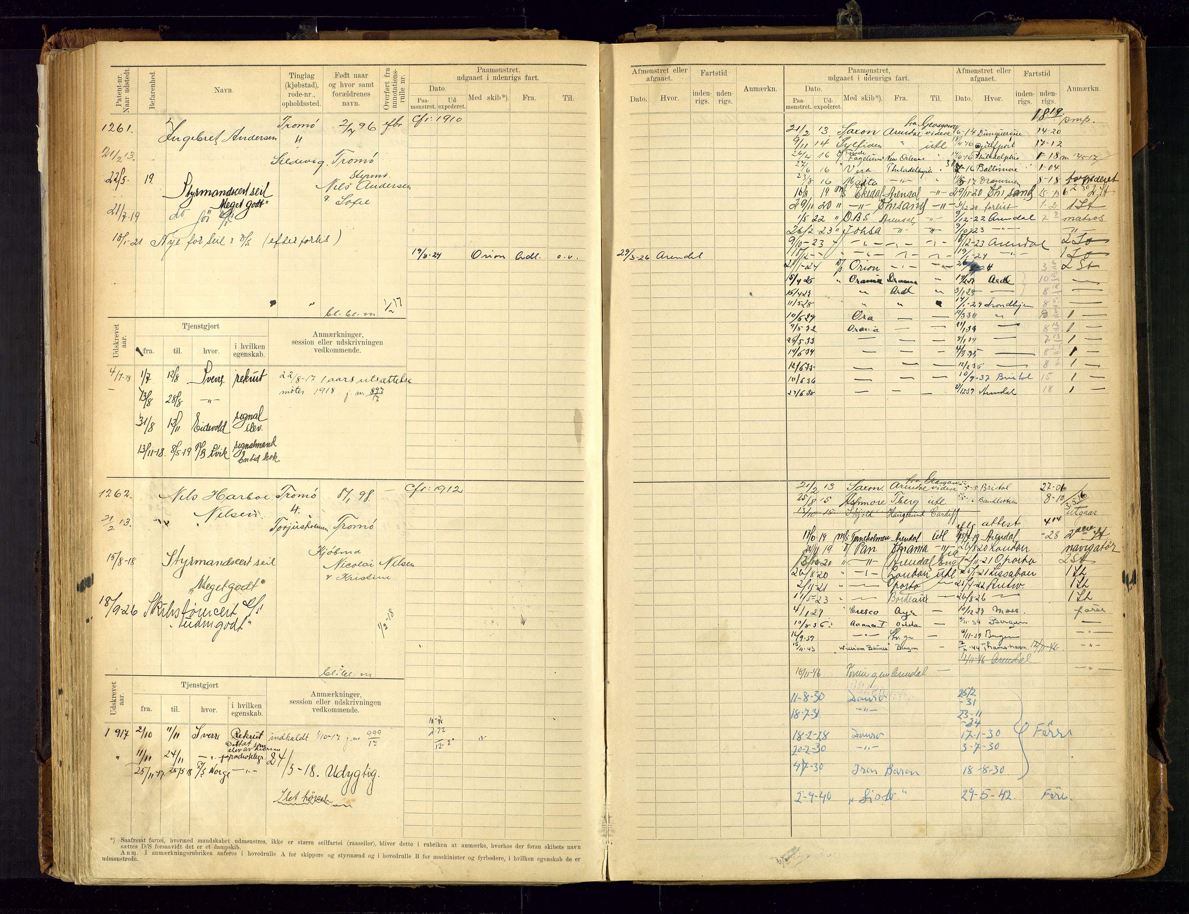 Arendal mønstringskrets, AV/SAK-2031-0012/F/Fb/L0021: Hovedrulle A nr 969-1465, S-19, 1910-1914, p. 151