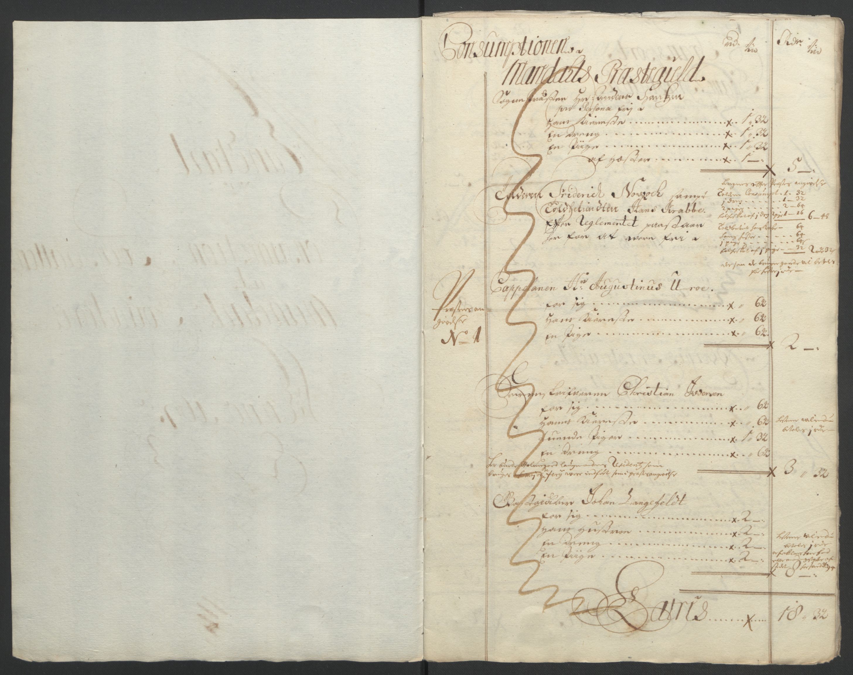 Rentekammeret inntil 1814, Reviderte regnskaper, Fogderegnskap, AV/RA-EA-4092/R43/L2545: Fogderegnskap Lista og Mandal, 1694-1695, p. 261