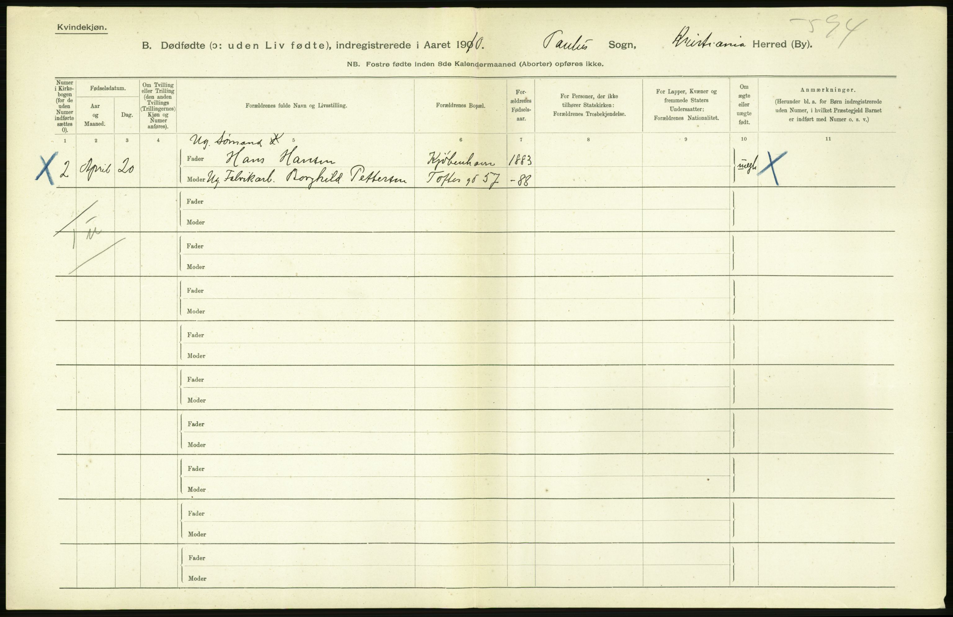 Statistisk sentralbyrå, Sosiodemografiske emner, Befolkning, AV/RA-S-2228/D/Df/Dfa/Dfah/L0009: Kristiania: Gifte og dødfødte., 1910, p. 844