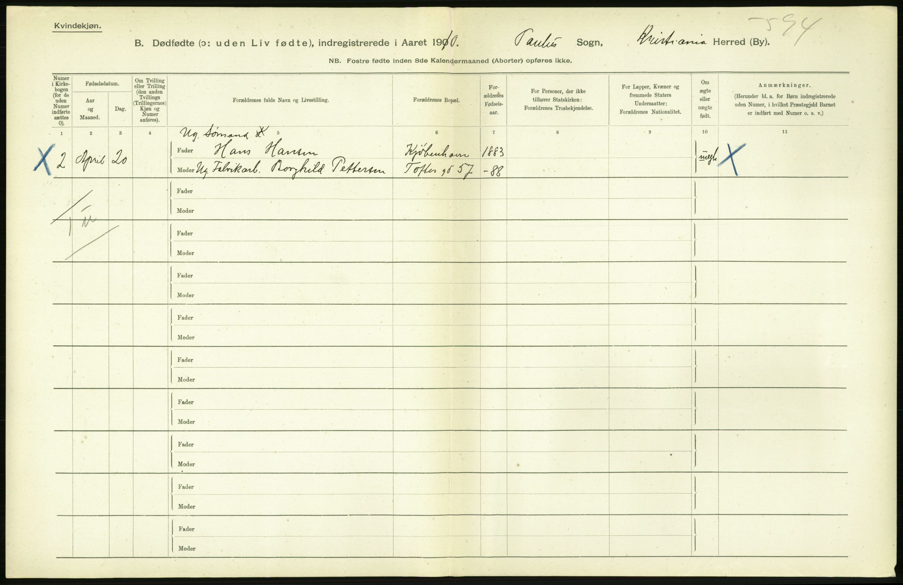 Statistisk sentralbyrå, Sosiodemografiske emner, Befolkning, RA/S-2228/D/Df/Dfa/Dfah/L0009: Kristiania: Gifte og dødfødte., 1910, p. 844