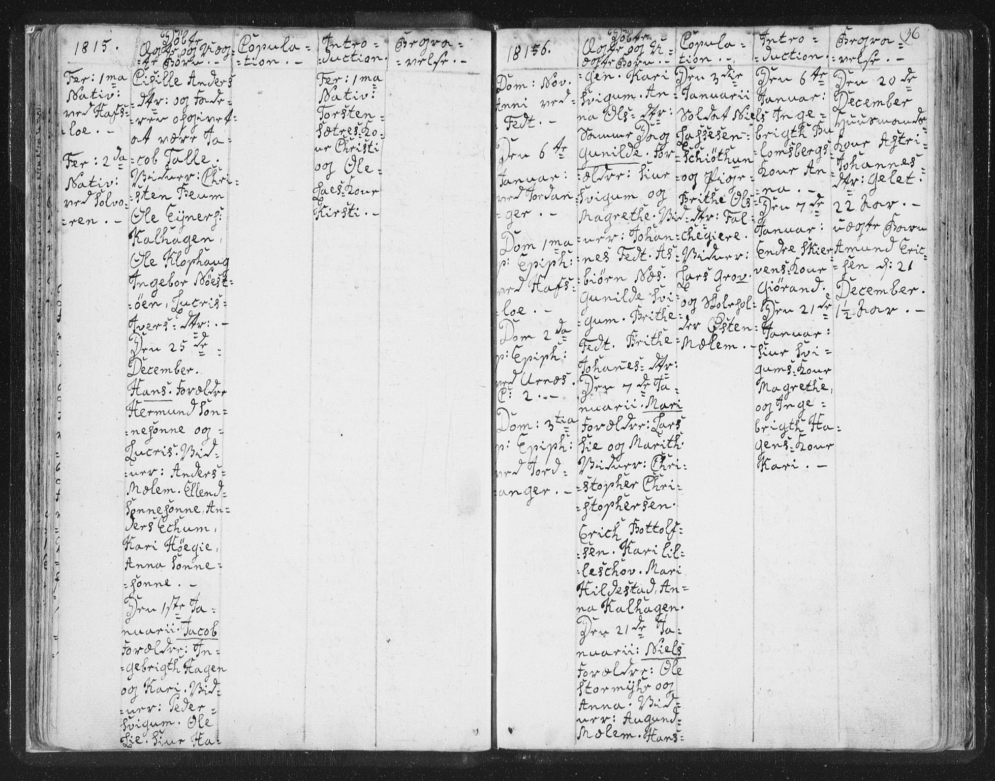 Hafslo sokneprestembete, AV/SAB-A-80301/H/Haa/Haaa/L0003: Parish register (official) no. A 3, 1807-1821, p. 36