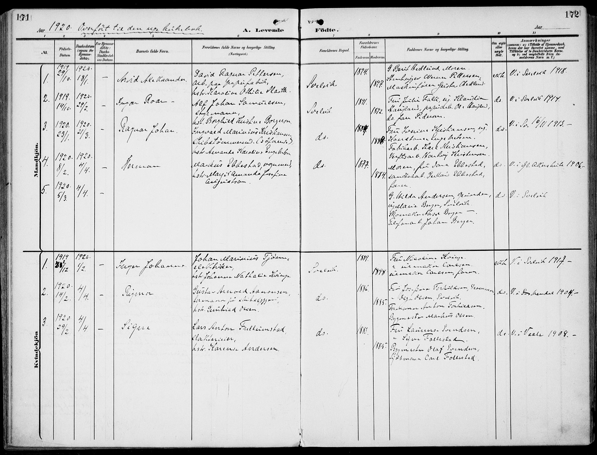 Strømm kirkebøker, AV/SAKO-A-322/F/Fb/L0002: Parish register (official) no. II 2, 1900-1919, p. 171-172