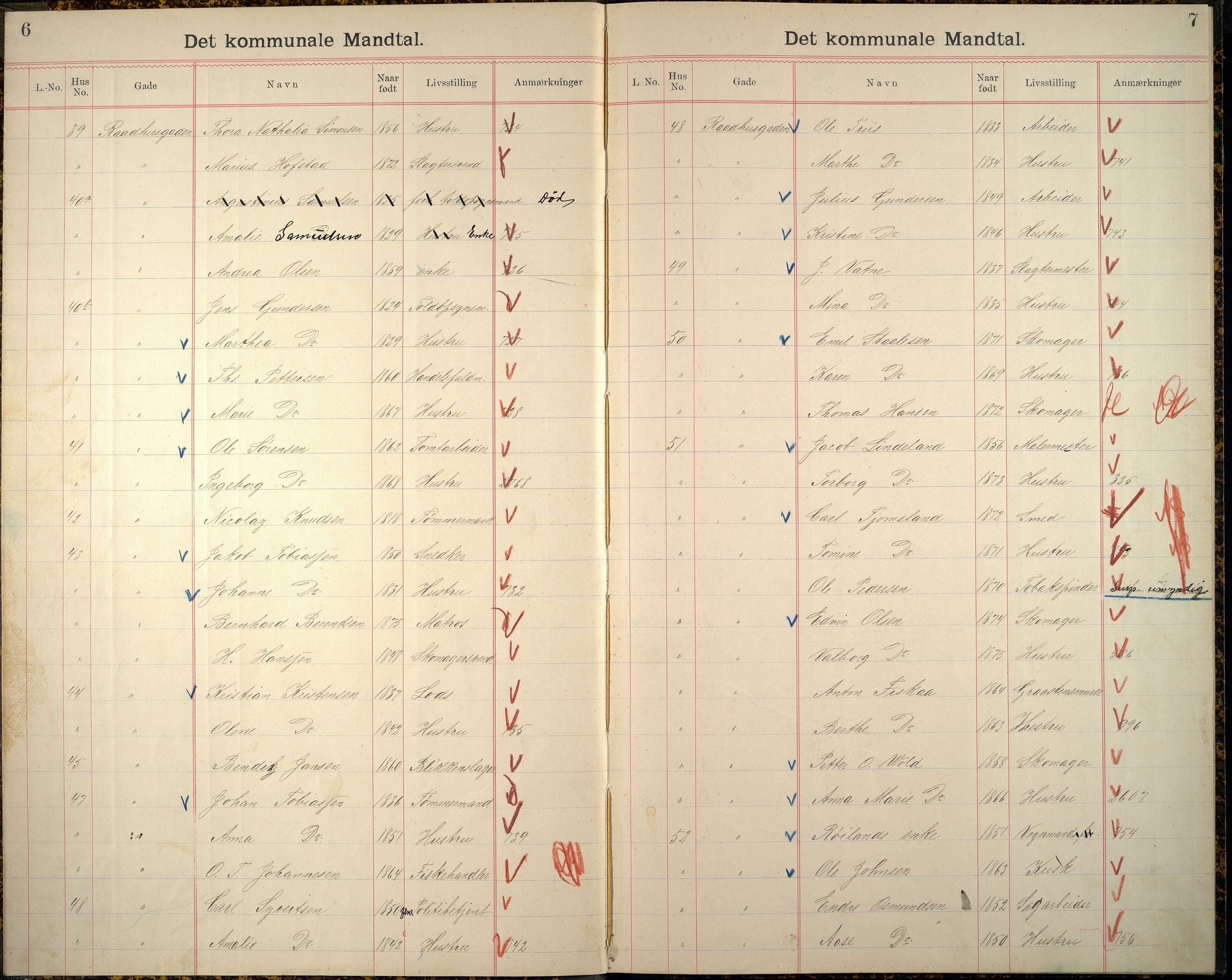 Kristiansand By - Valgstyret, ARKSOR/1001KG110/Fb/L0015: Det kommunale manntall II, 1901, p. 6