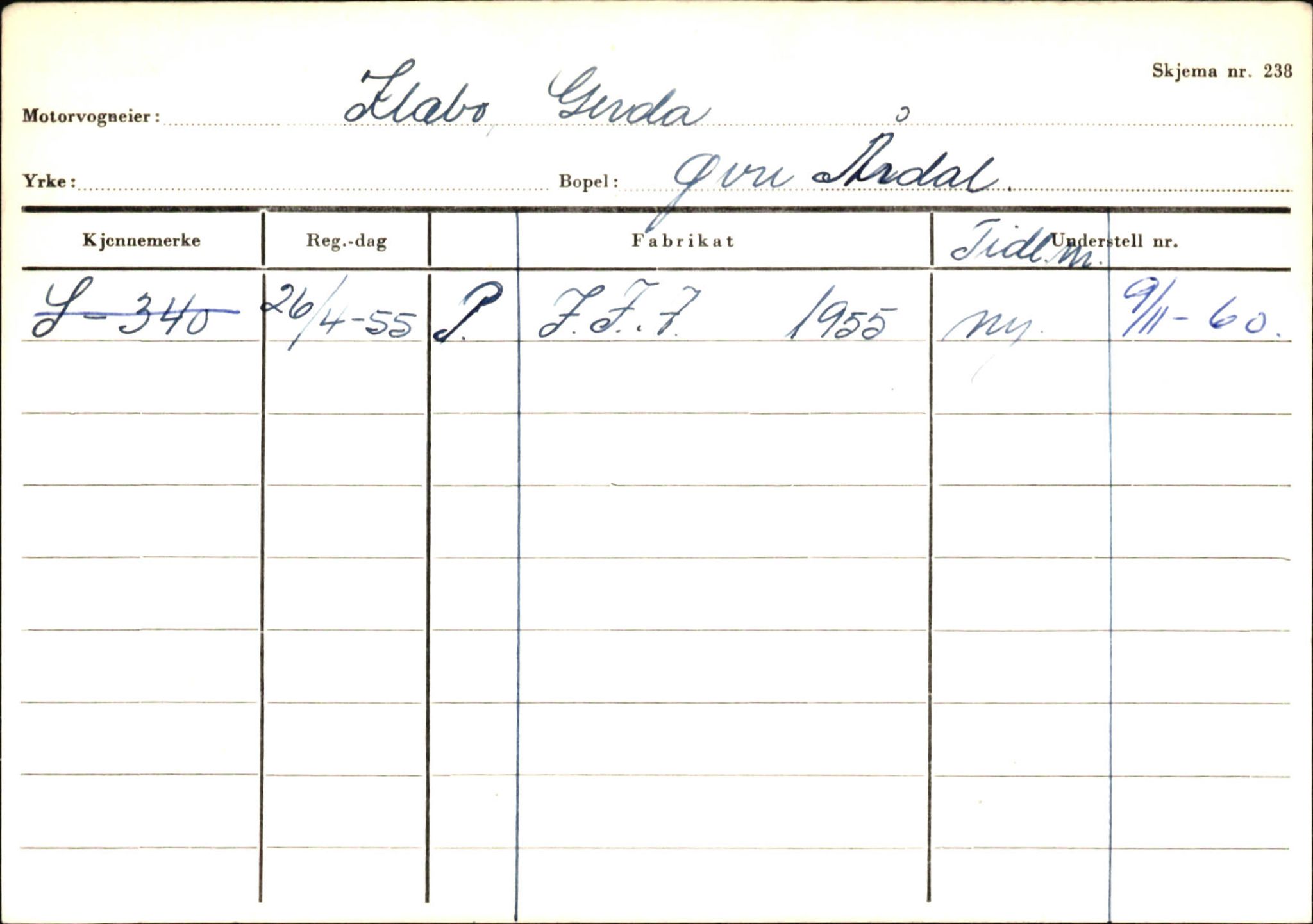 Statens vegvesen, Sogn og Fjordane vegkontor, AV/SAB-A-5301/4/F/L0145: Registerkort Vågsøy S-Å. Årdal I-P, 1945-1975, p. 1179