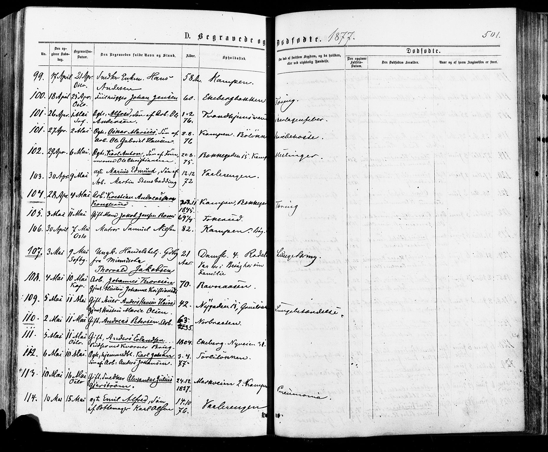 Østre Aker prestekontor Kirkebøker, AV/SAO-A-10840/F/Fa/L0004: Parish register (official) no. I 4, 1876-1889, p. 501