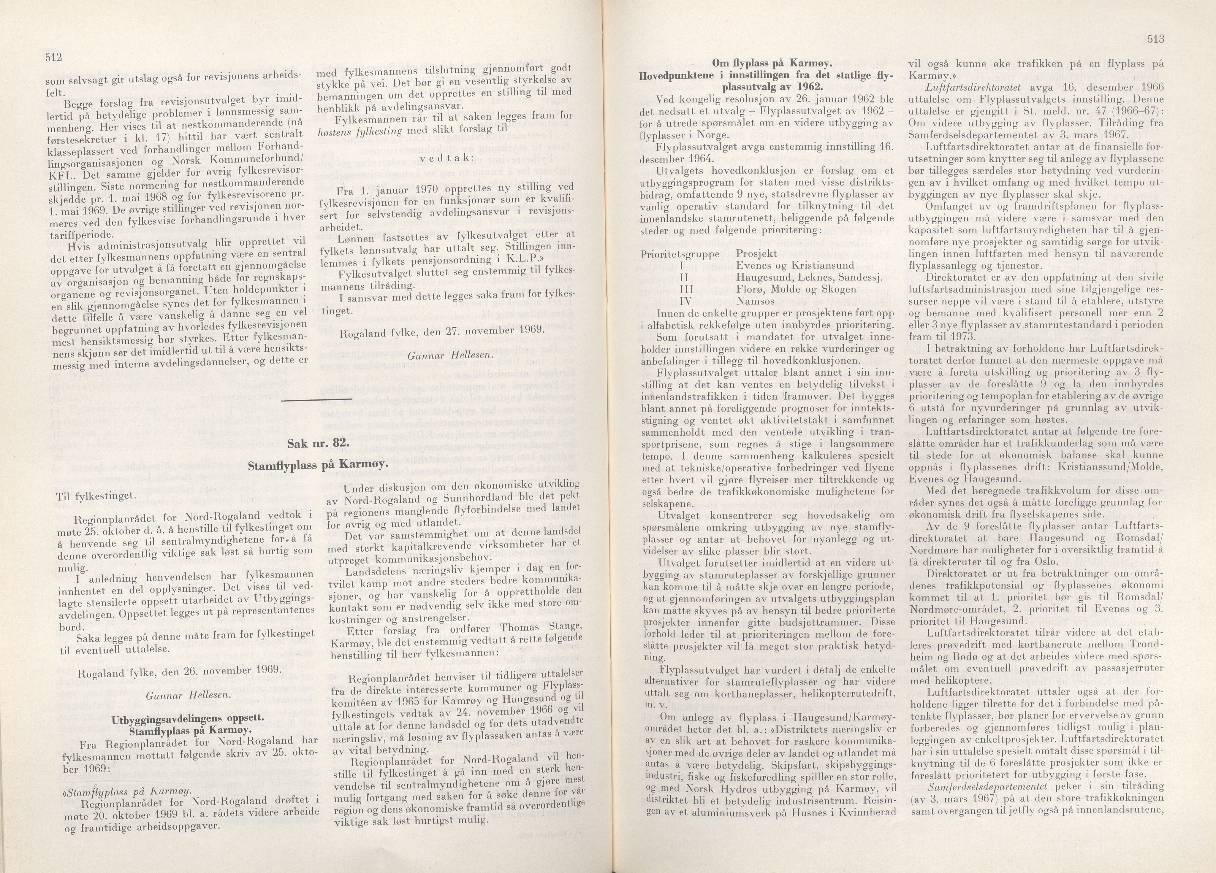 Rogaland fylkeskommune - Fylkesrådmannen , IKAR/A-900/A/Aa/Aaa/L0089: Møtebok , 1969, p. 512-513