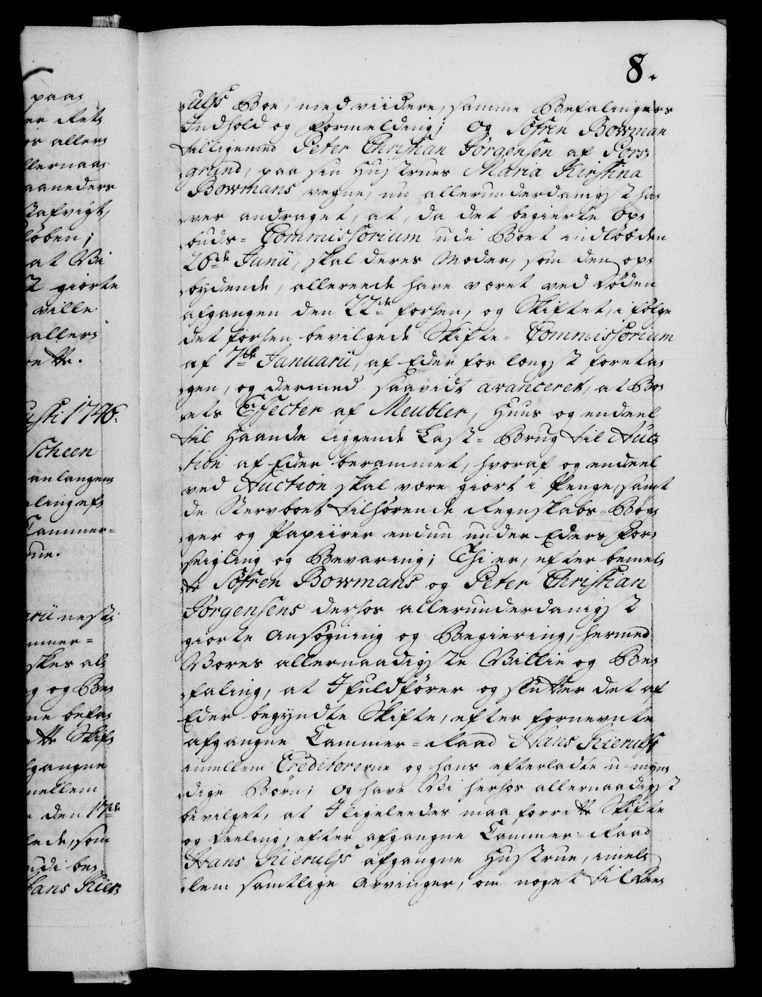 Danske Kanselli 1572-1799, AV/RA-EA-3023/F/Fc/Fca/Fcab/L0031: Norske tegnelser, 1746-1748, p. 8a
