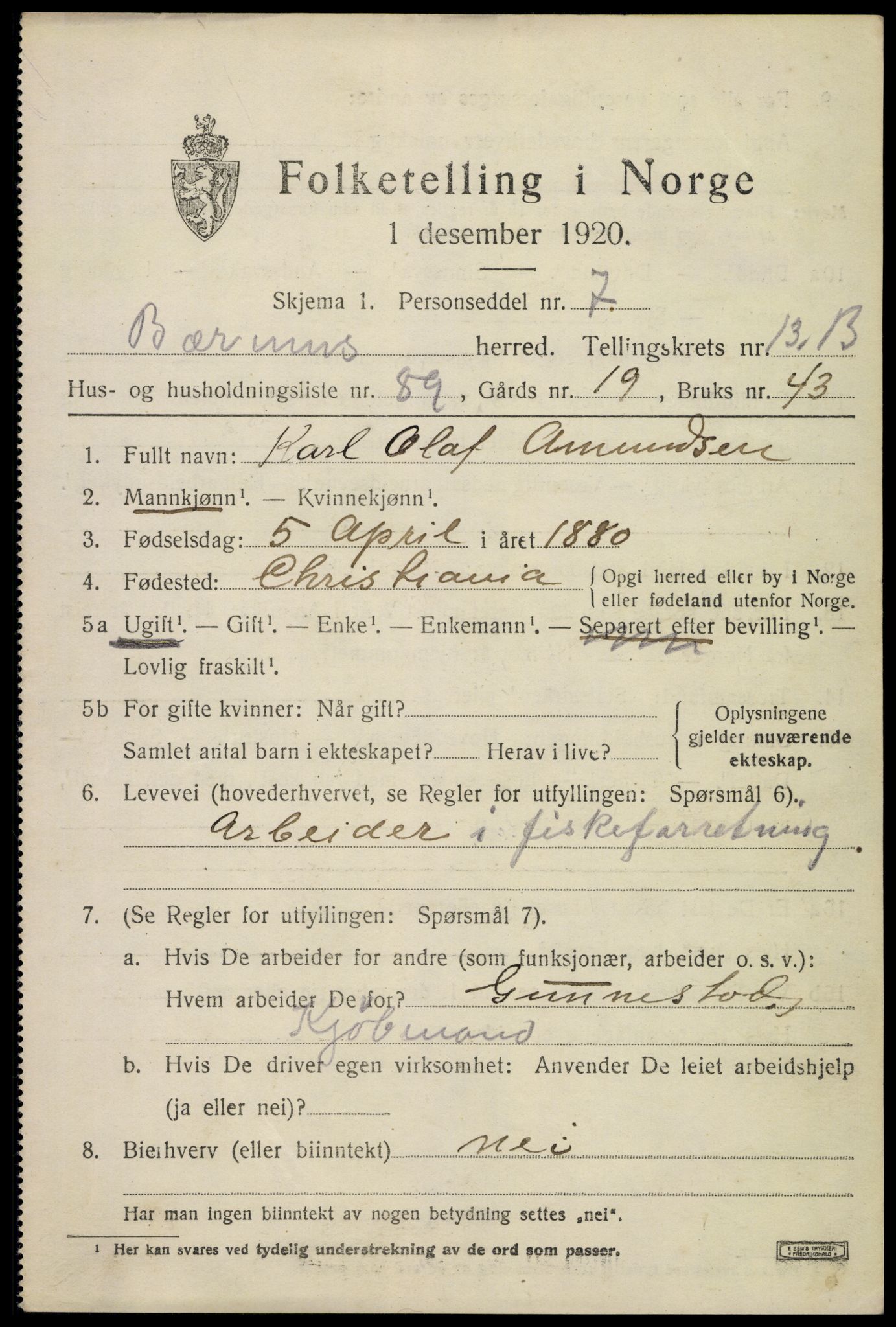 SAO, 1920 census for Bærum, 1920, p. 35640