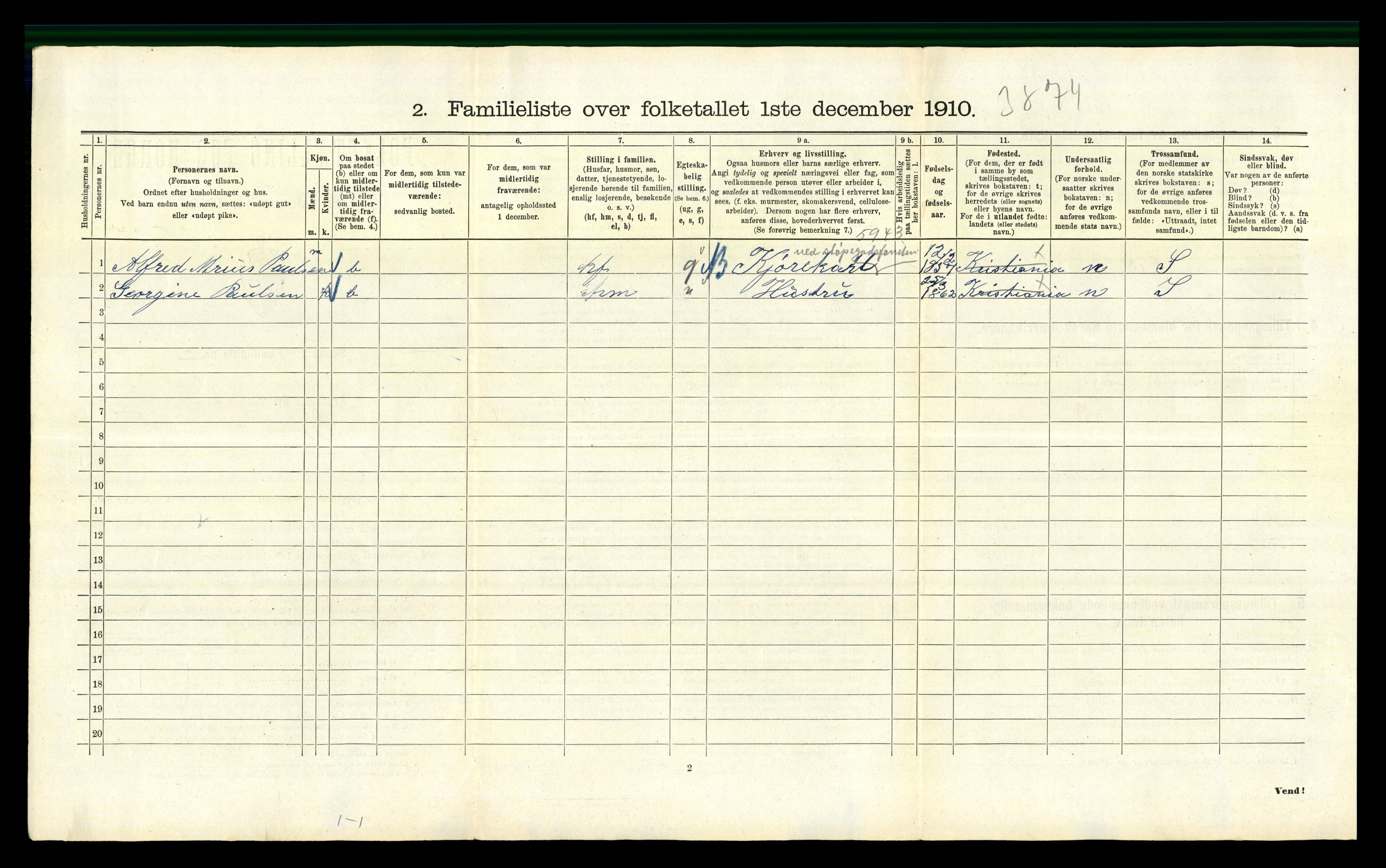 RA, 1910 census for Kristiania, 1910, p. 72050