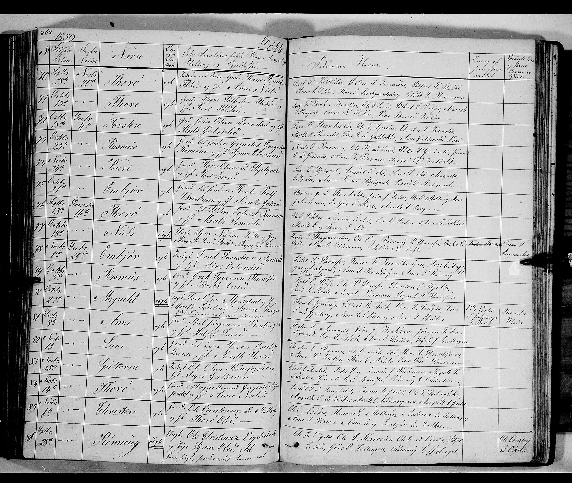 Lom prestekontor, SAH/PREST-070/L/L0004: Parish register (copy) no. 4, 1845-1864, p. 362-363