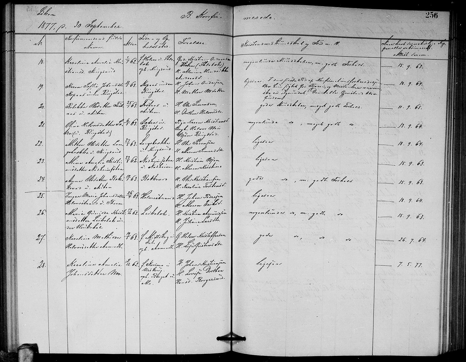 Høland prestekontor Kirkebøker, AV/SAO-A-10346a/G/Ga/L0006: Parish register (copy) no. I 6, 1869-1879, p. 256