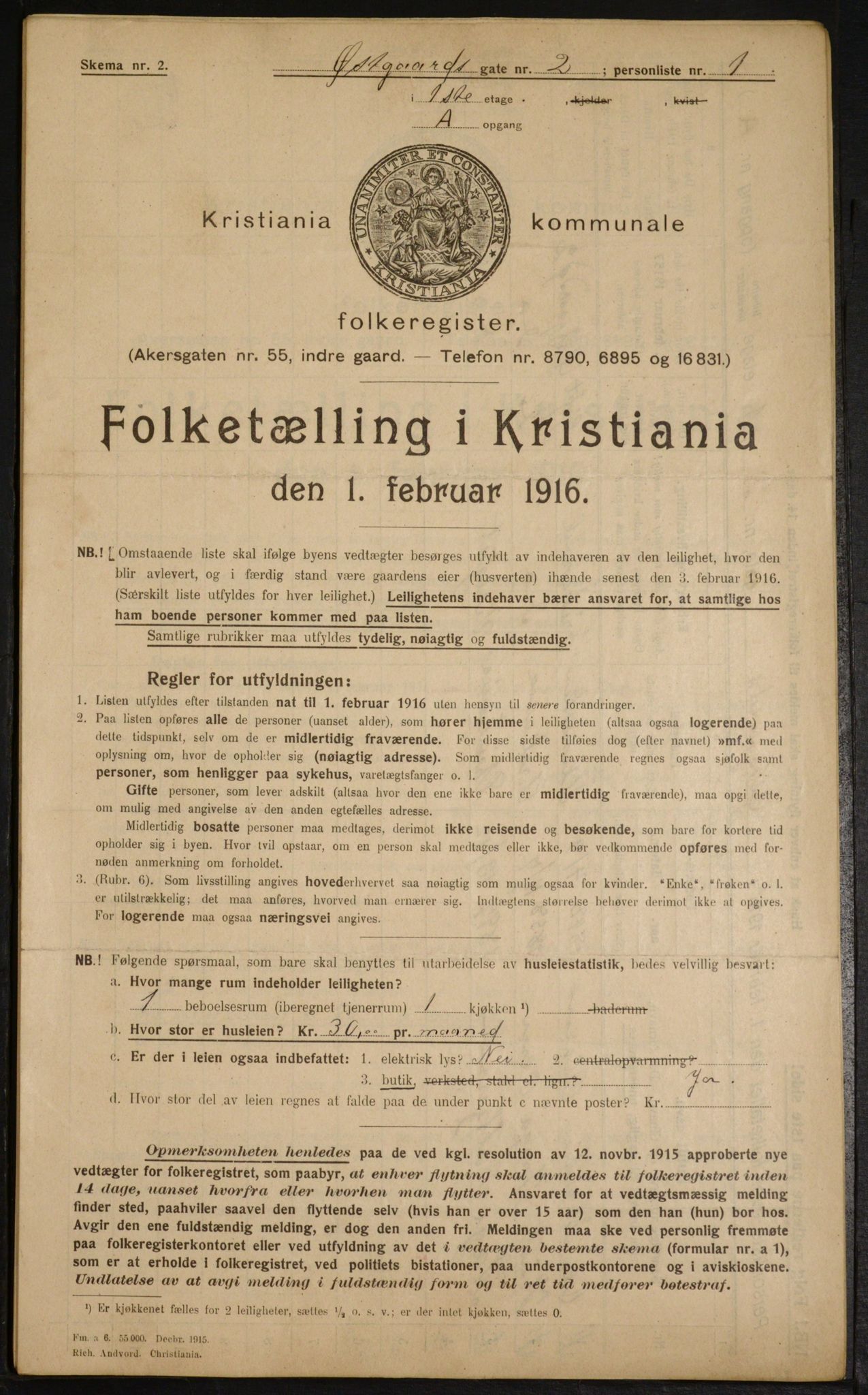 OBA, Municipal Census 1916 for Kristiania, 1916, p. 132775